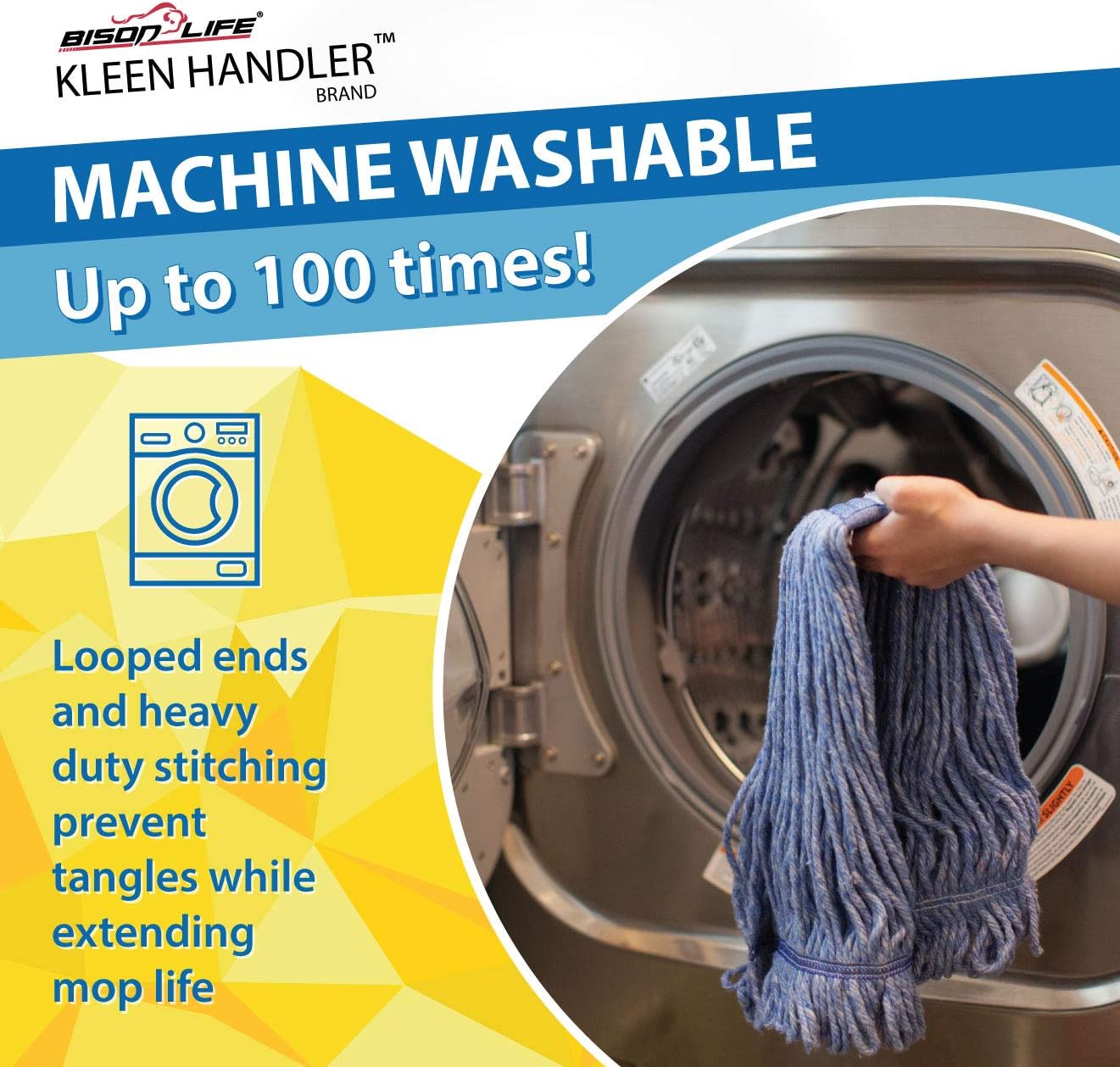 KLEEN HANDLER Heavy Duty Mop Head Refill Blue Mop