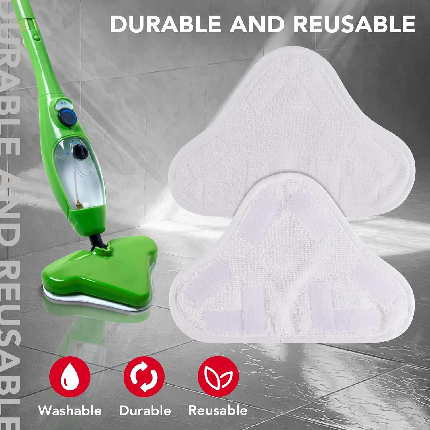 Microfiber Steam Mop Pad Replacement for H2O H20 Steam Cleaners - 8-Pack