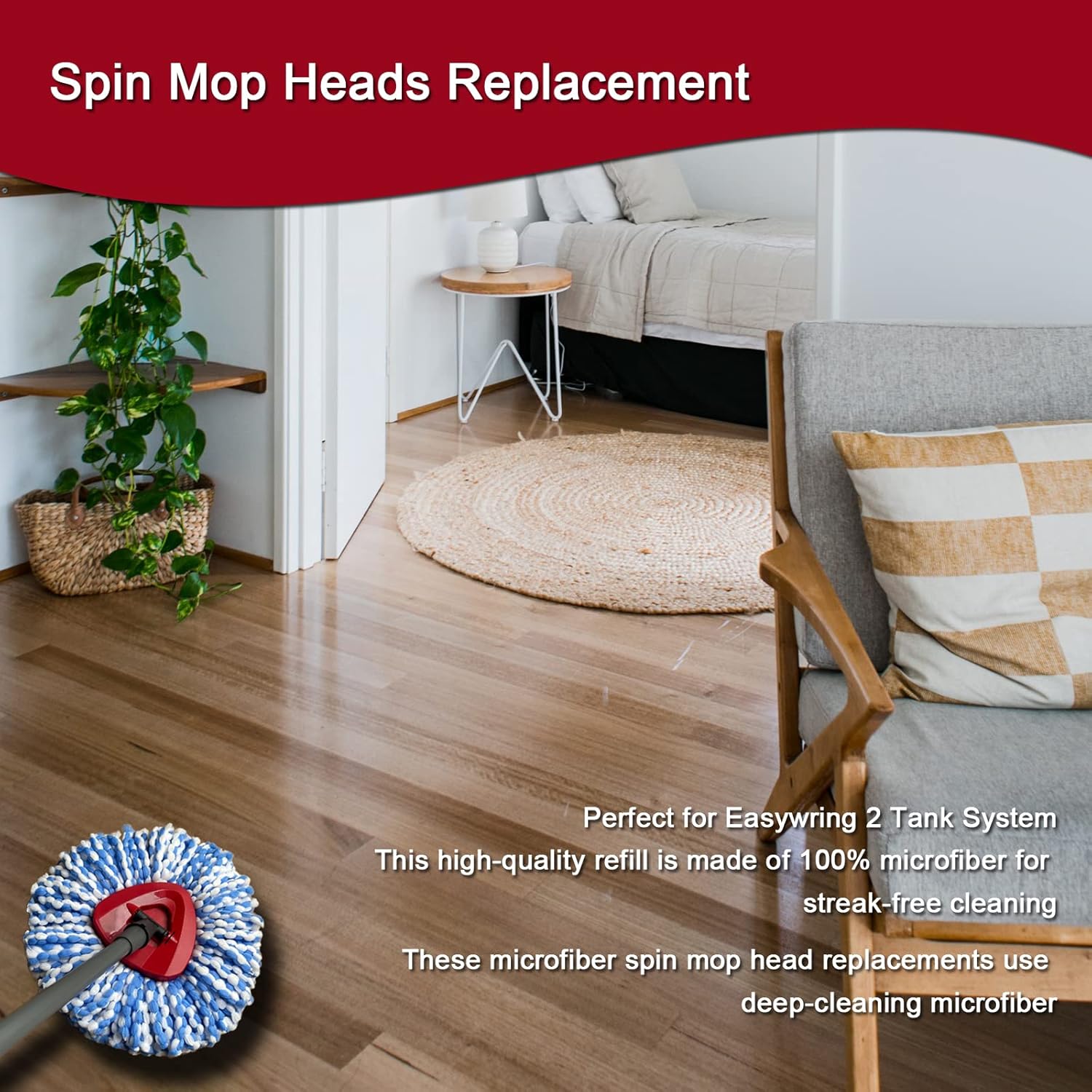 Quick Picks Set of 6 Mop Heads for RinseClean 2 Tank System