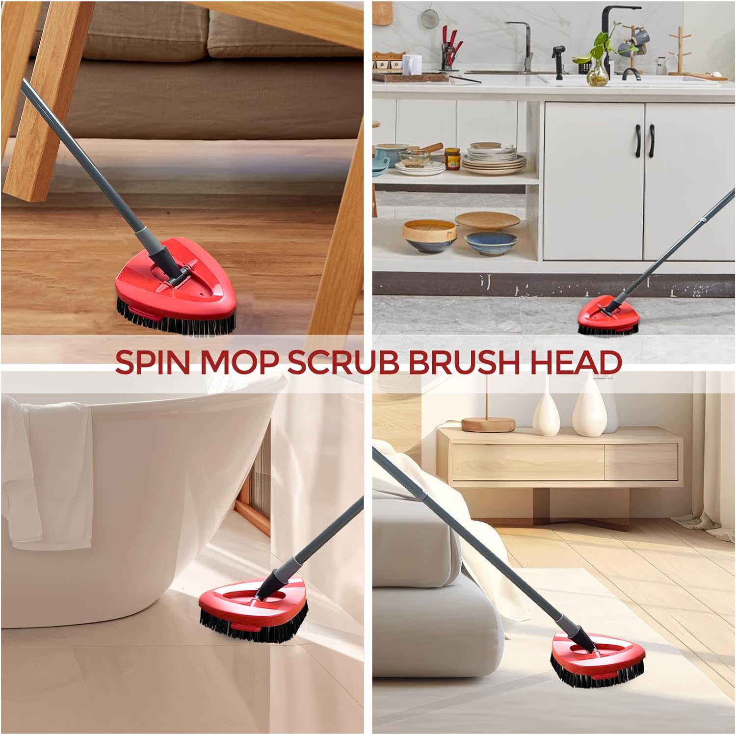 Koolstuffs 2 Pcs Spin Mop Scrub Brush Head
