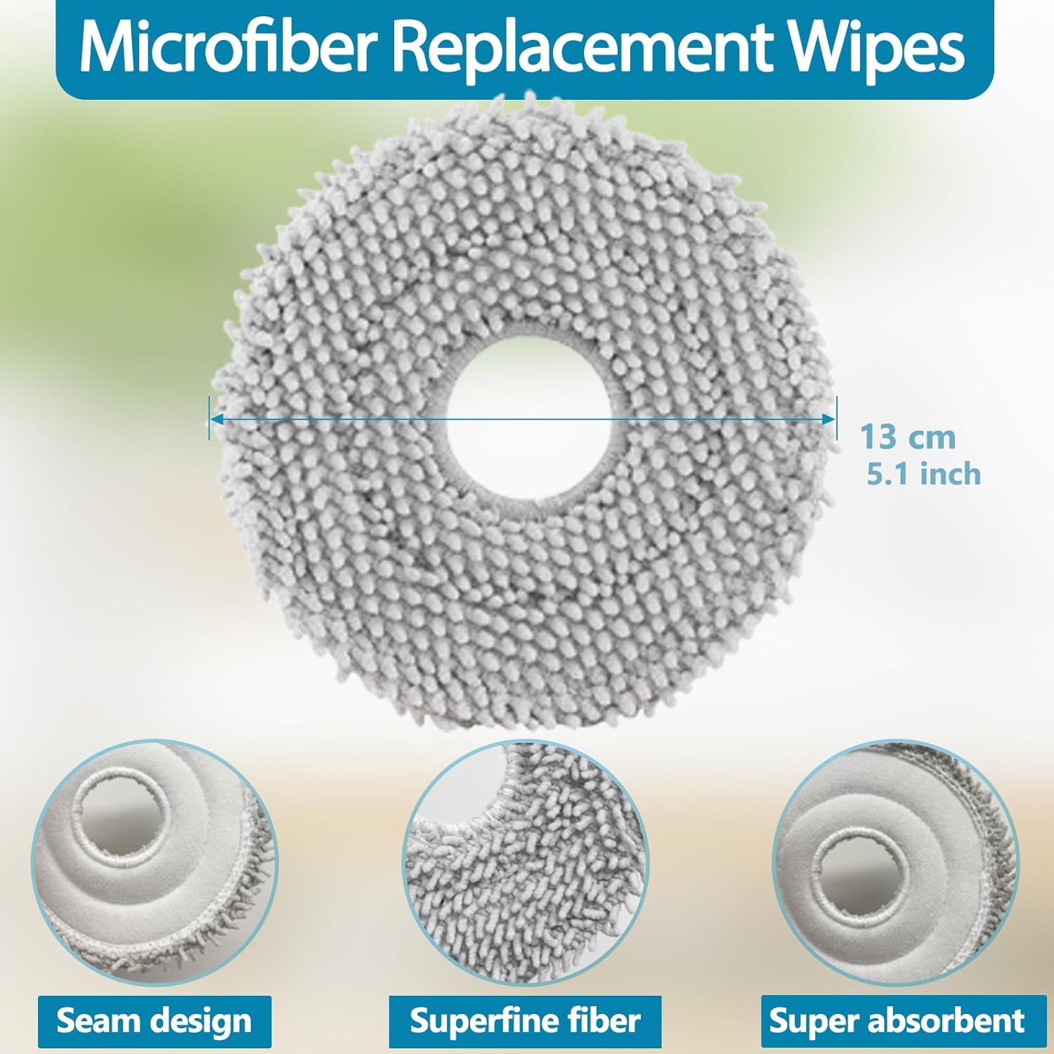 KGCMop Pad Replacement Roborock Q RevoMasterMAXVSPRO Washable Microfiber 6-Pack