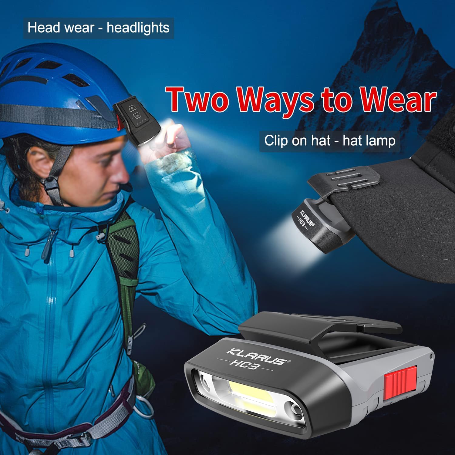 100 Lumens Rechargeable Motion Sensor Cap Visor Light for Adventure