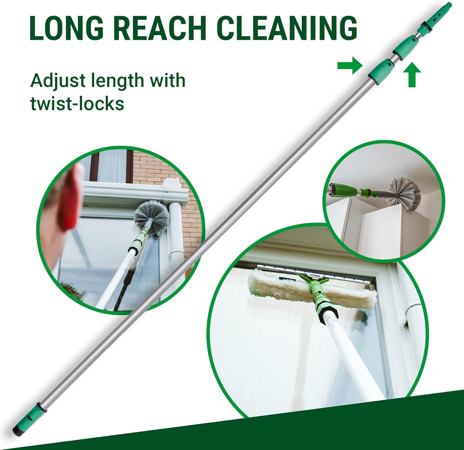 Durable 14 Aluminum Extension Pole with Easy Tool Storage