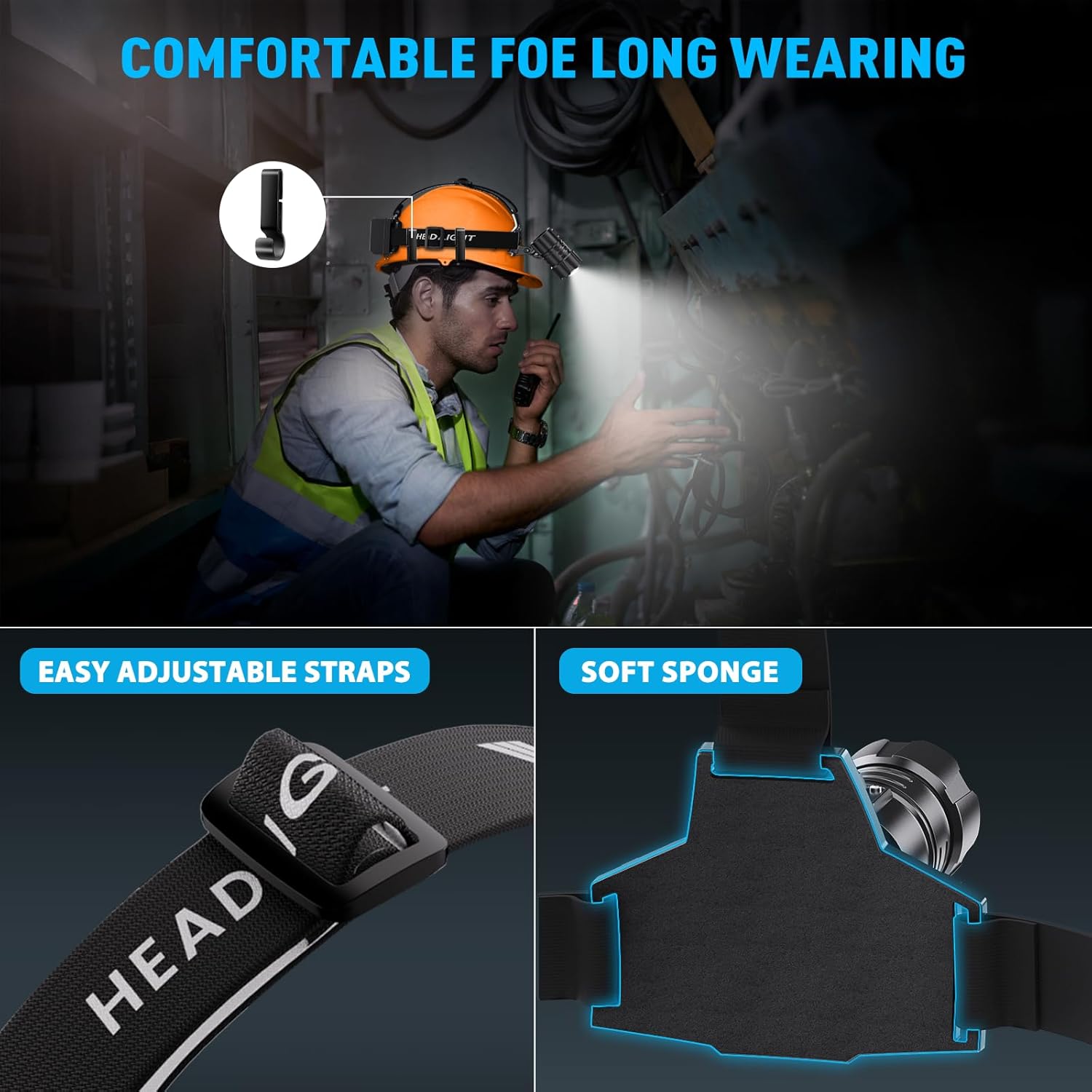 Sinvimes 990000 Lumen LED Rechargeable Headlamp