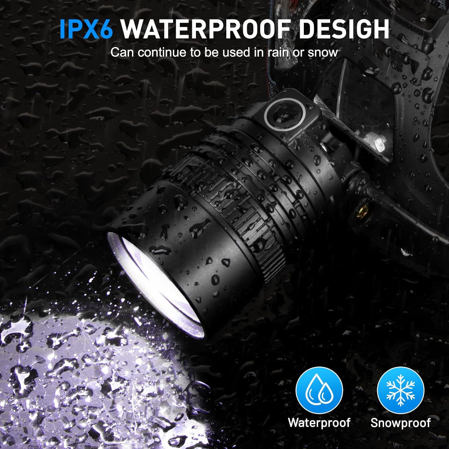 CrazyBrace Rechargeable LED Headlamp 2-Pack 990000 Lumen 12H Long Runtime Waterproof Adjustable