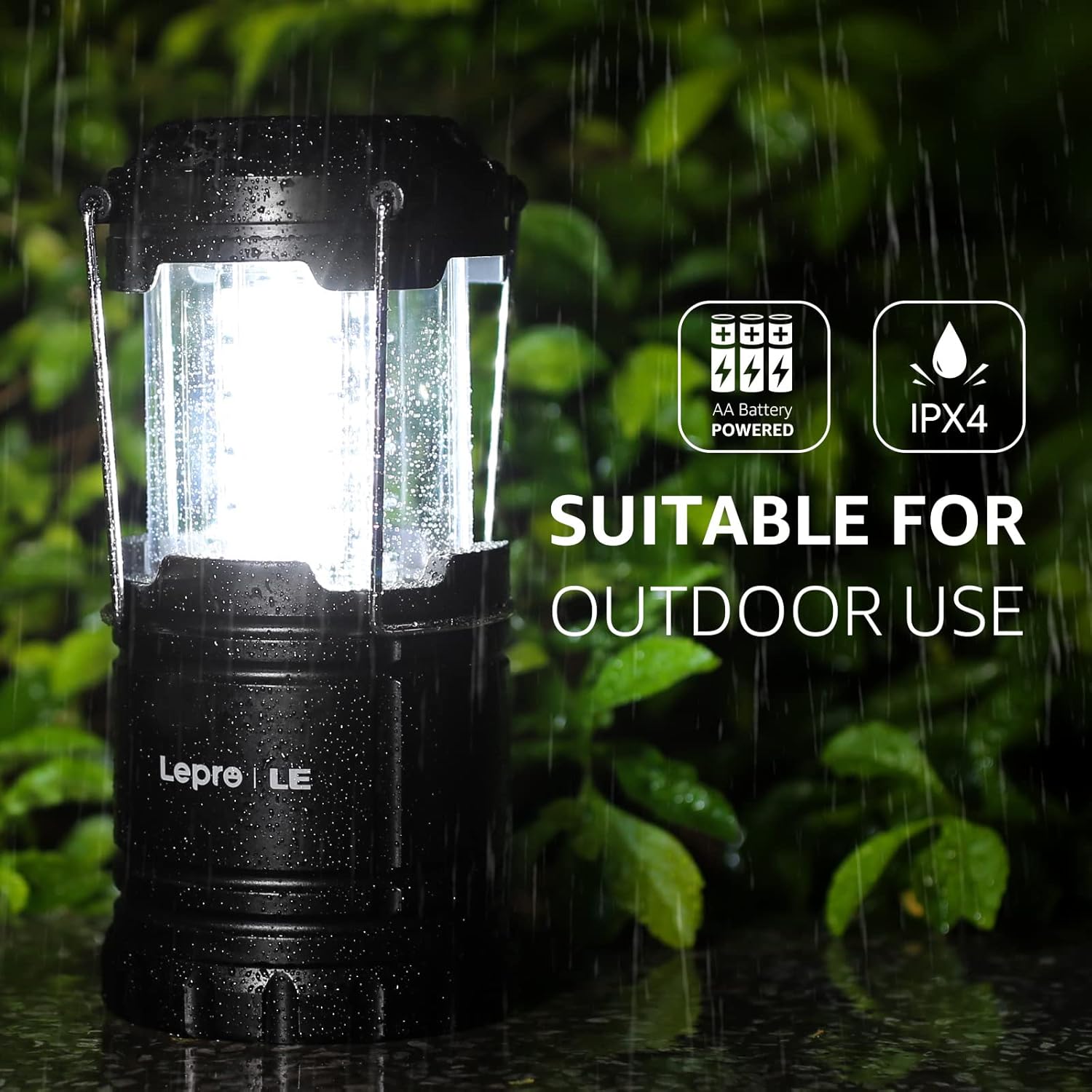 Lepro Bundle - 4 LED Camping Lanterns and Headlamp with Motion Sensor