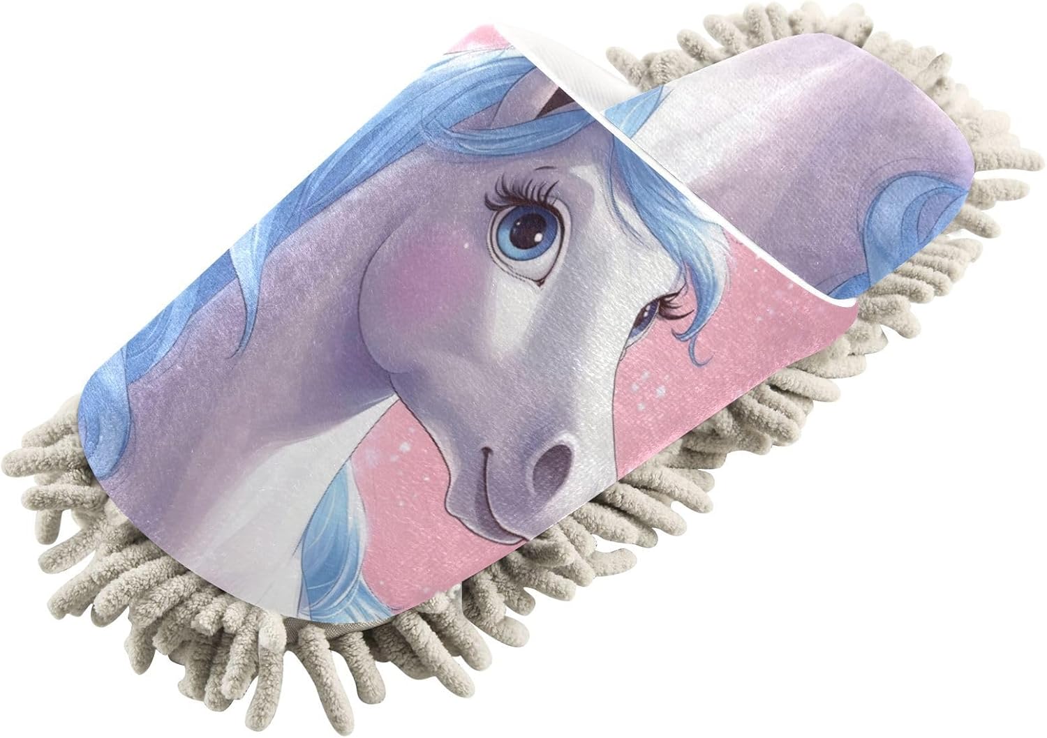 Mission Microfiber Cleaning Slippers Dreamy Horse Washable Mop Shoes for MenWomen