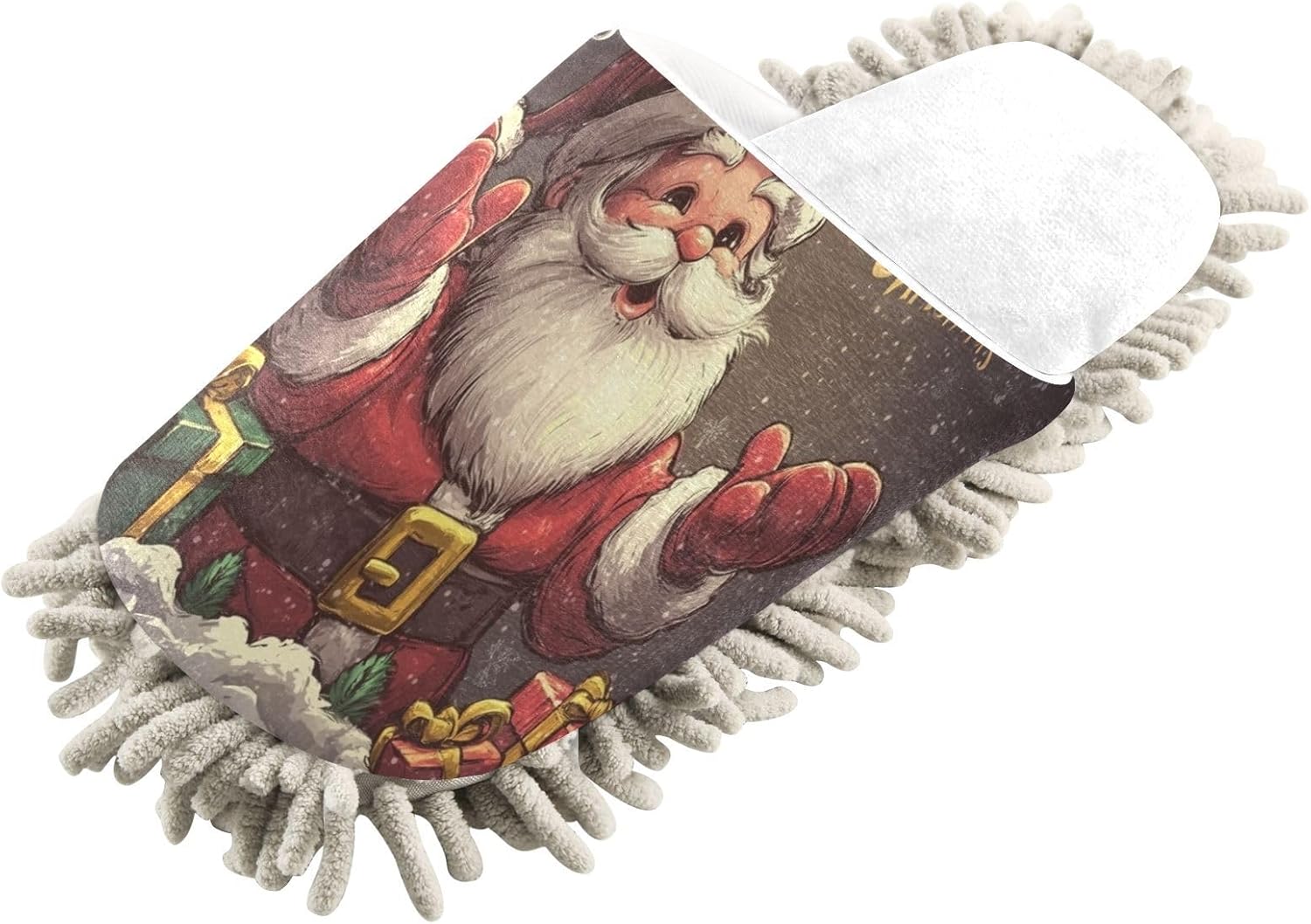 Santa Mop Slippers for a Tidy Home