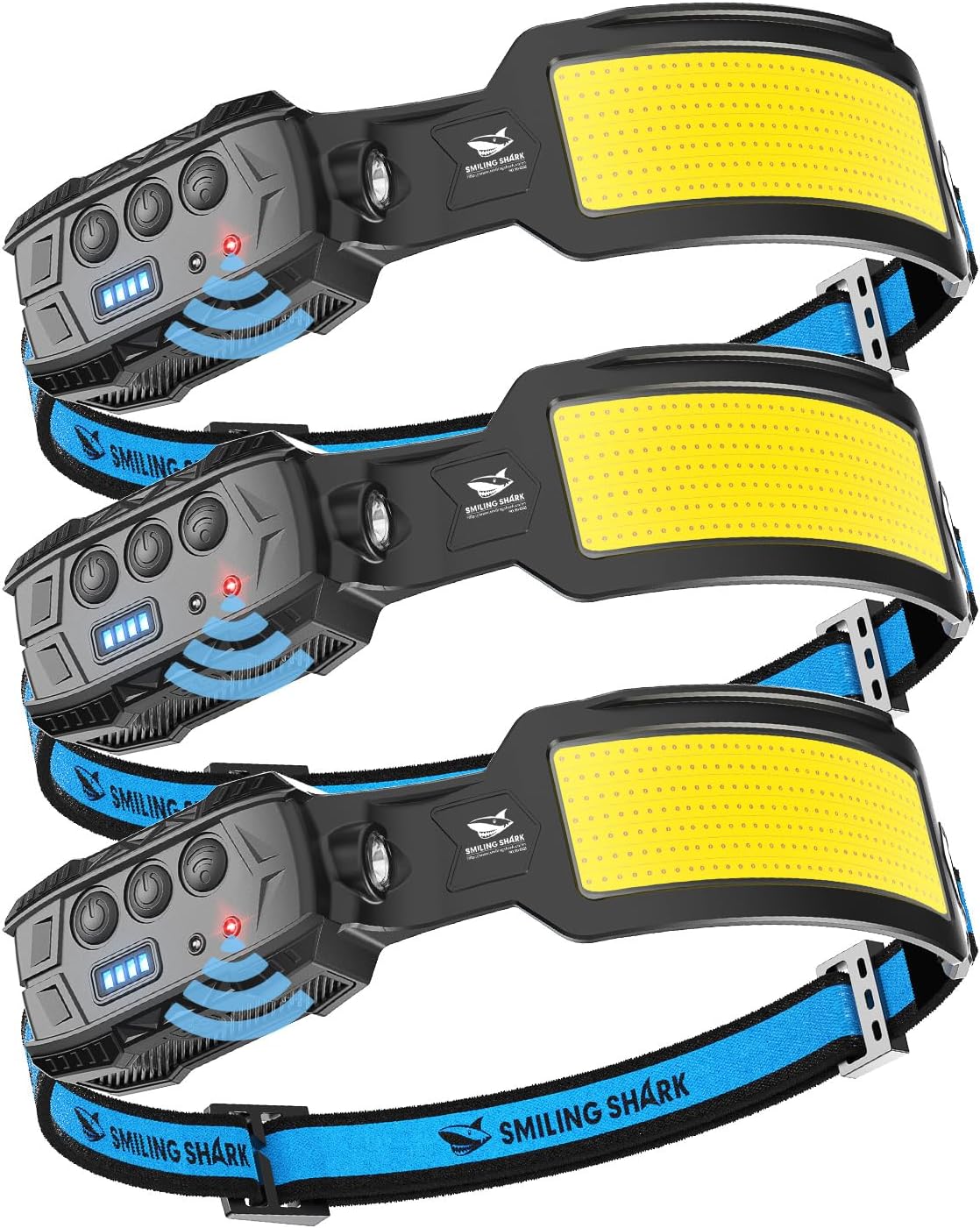 Smiling Shark 3-Piece Headlamp Set
