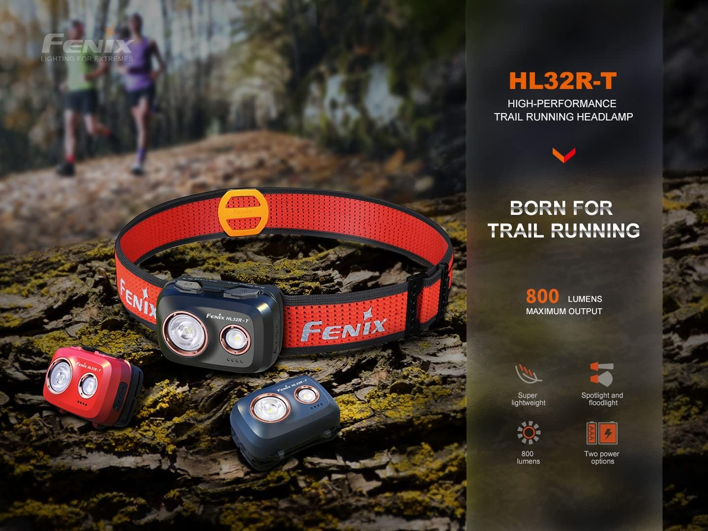 Fenix ULTIMATE 800 LUMEN DUAL BEAM TRIAL RUNNER HEADLAMP WITH RECHARGEABILITY WATER RESISTANCE
