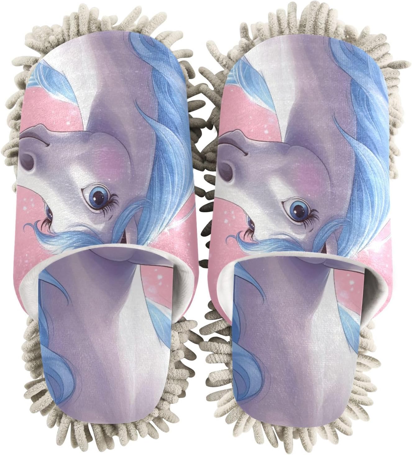 Mission Microfiber Cleaning Slippers Dreamy Horse Washable Mop Shoes for MenWomen