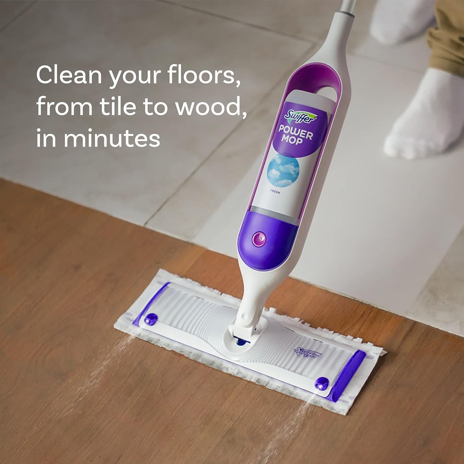 Swiffer PowerMop Multi-Surface Mopping Pad Refill 11 Count Deep Cleaning Easy Maintenance