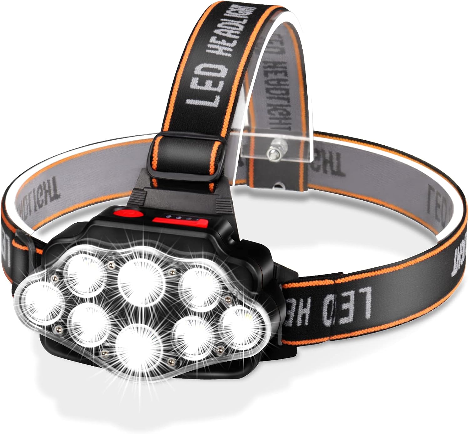 DAWINSIE 8 LED Rechargeable Headlamp Waterproof 4 Lighting Modes Adjustable Hiking-friendly