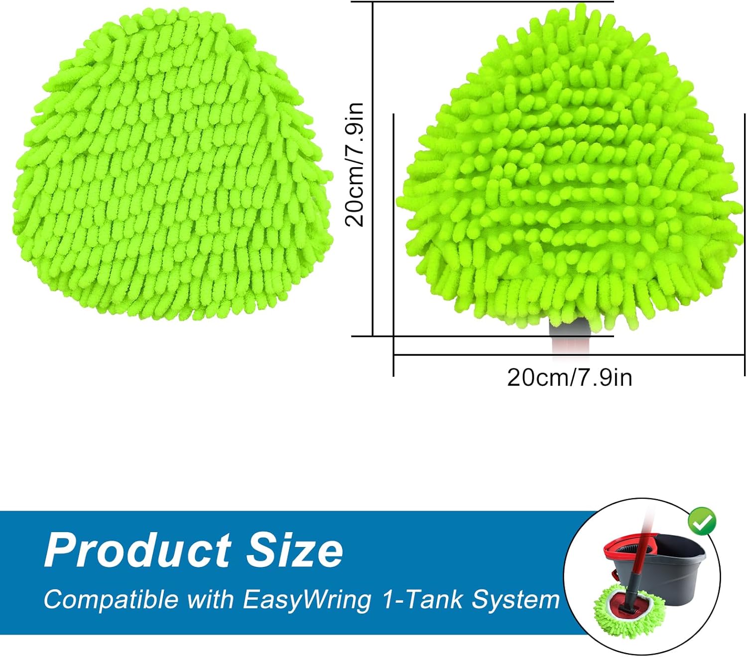 YuunaieChenille Mop Replacement for O Cedar System Soft Durable Mop Head Set