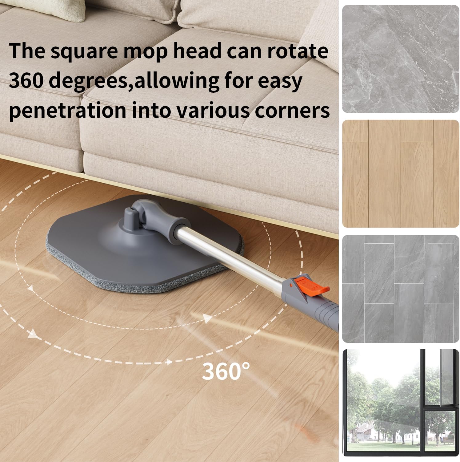 Easy Mop Set with Separate Wipes Multi-Surface
