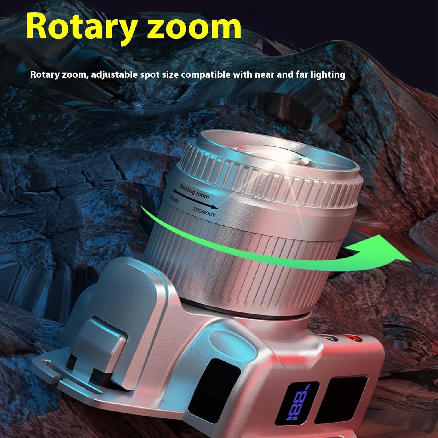 Peehss Zoomable LED Headlamp with Motion Sensor 6 Modes