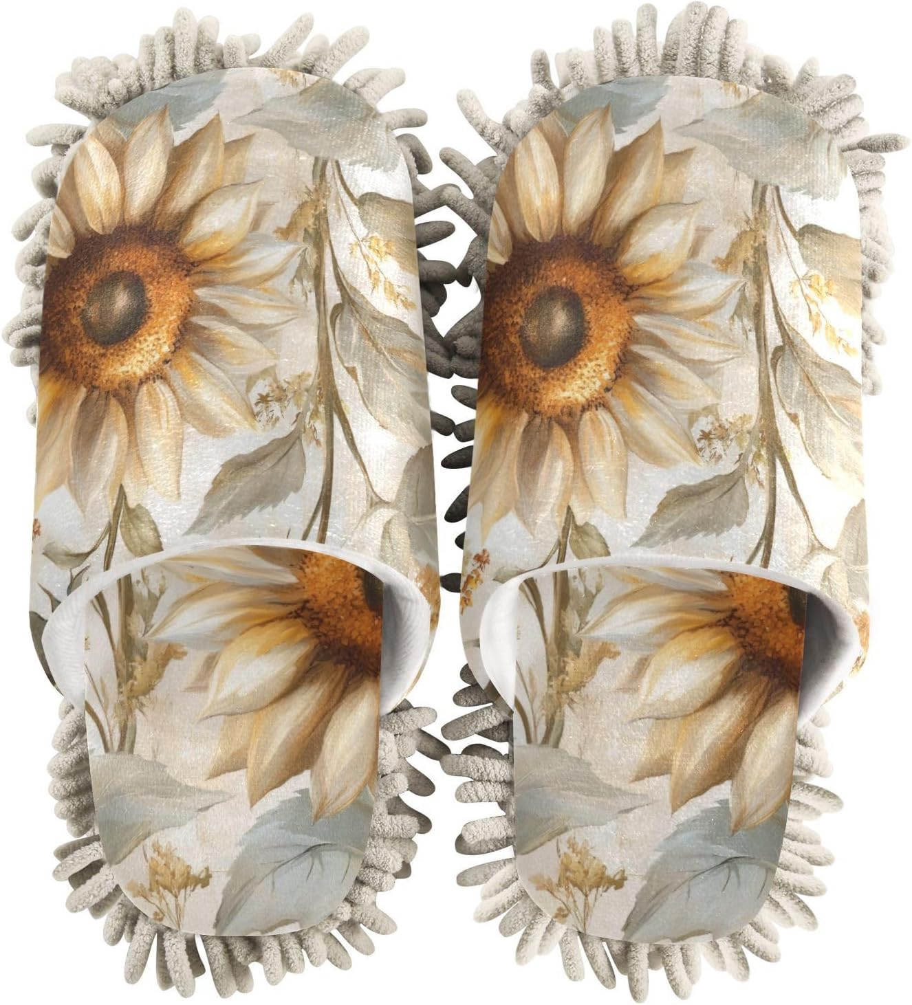 Elegant Sunflowers Microfiber Slippers