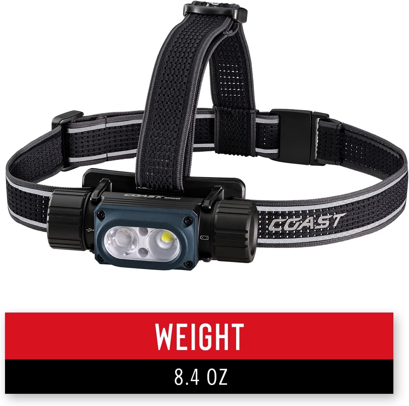 Coast WPH34R Headlamp Waterproof Rechargeable for Camping Hiking