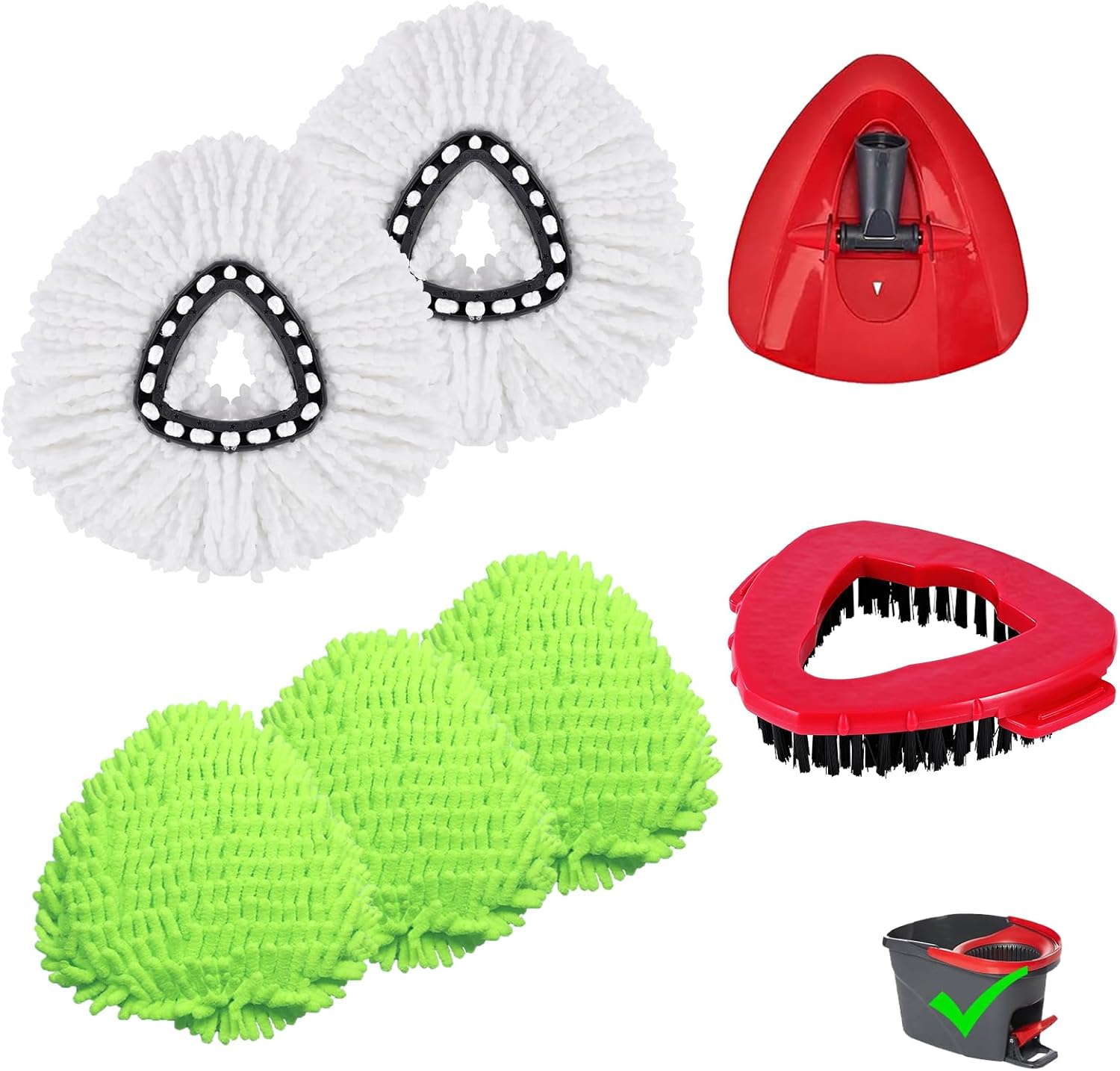 BywoBywo 7-Pack Reusable Mop Pads for O-Cedar EasyWring