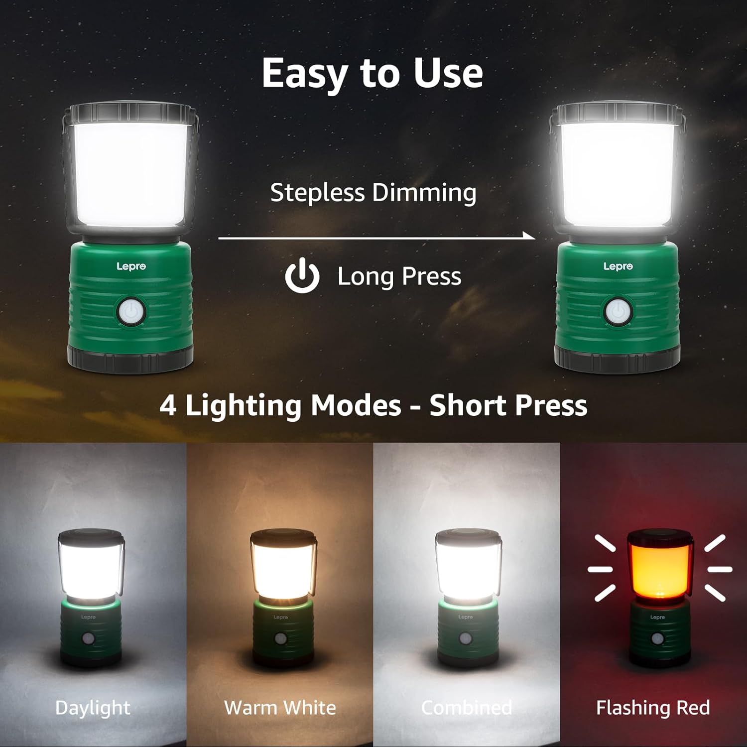 Lepro Lantern camping light Emergency Battery-Powered LED