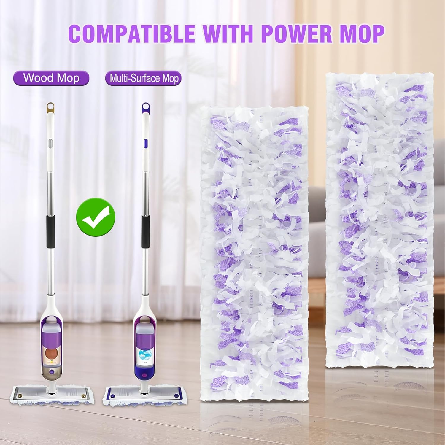 Pure Natural 20 Count Disposable Mop Pads for Swiffer Multi-Surface Mops
