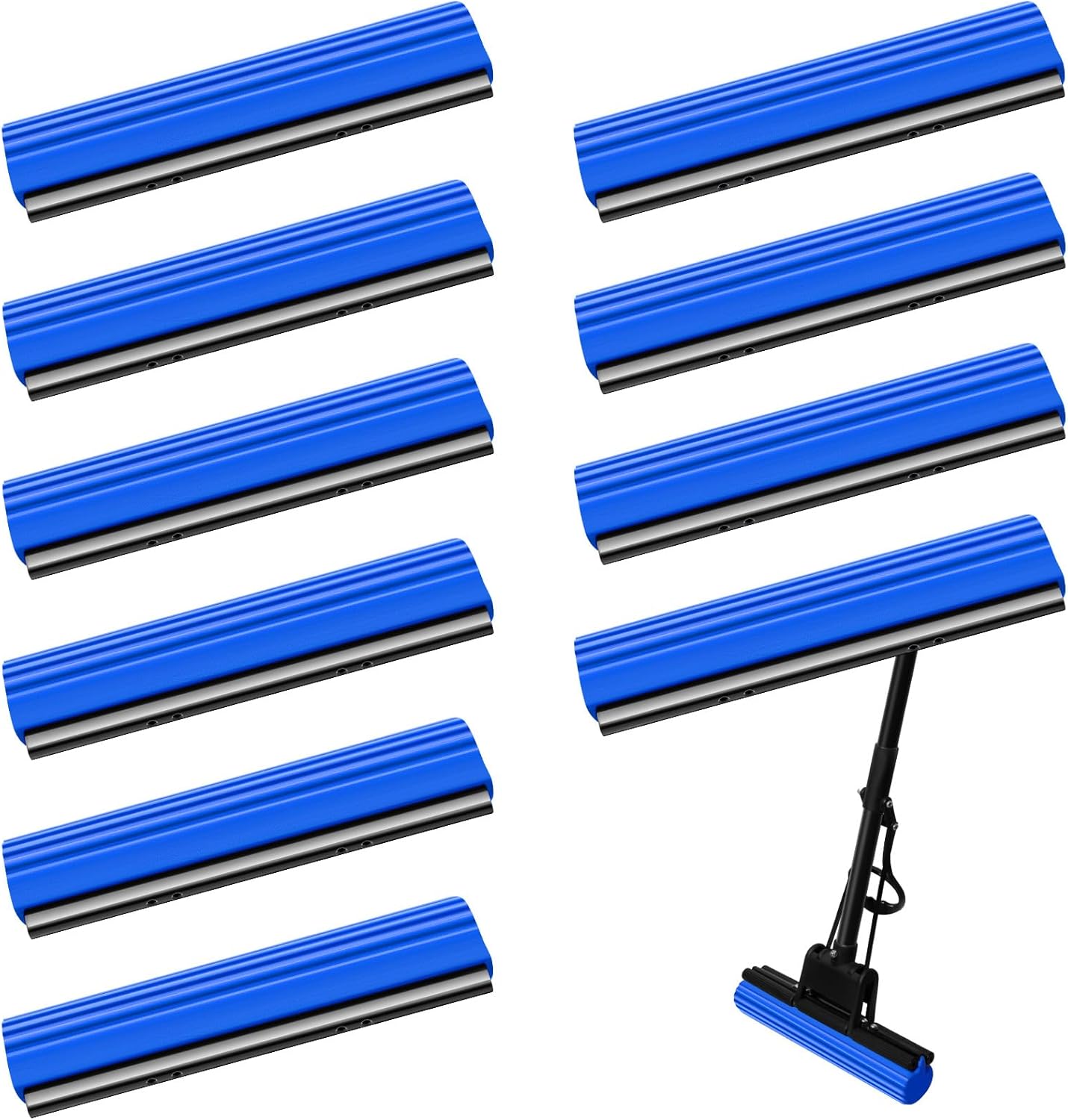 10 Pcs Blue Sponge Roller Mop Refill Heads