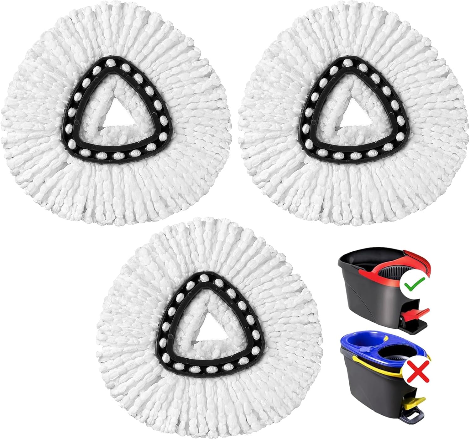 HOMEXCEL Mop Replacement Heads for O-Cedar Spin Mops 3-Pack