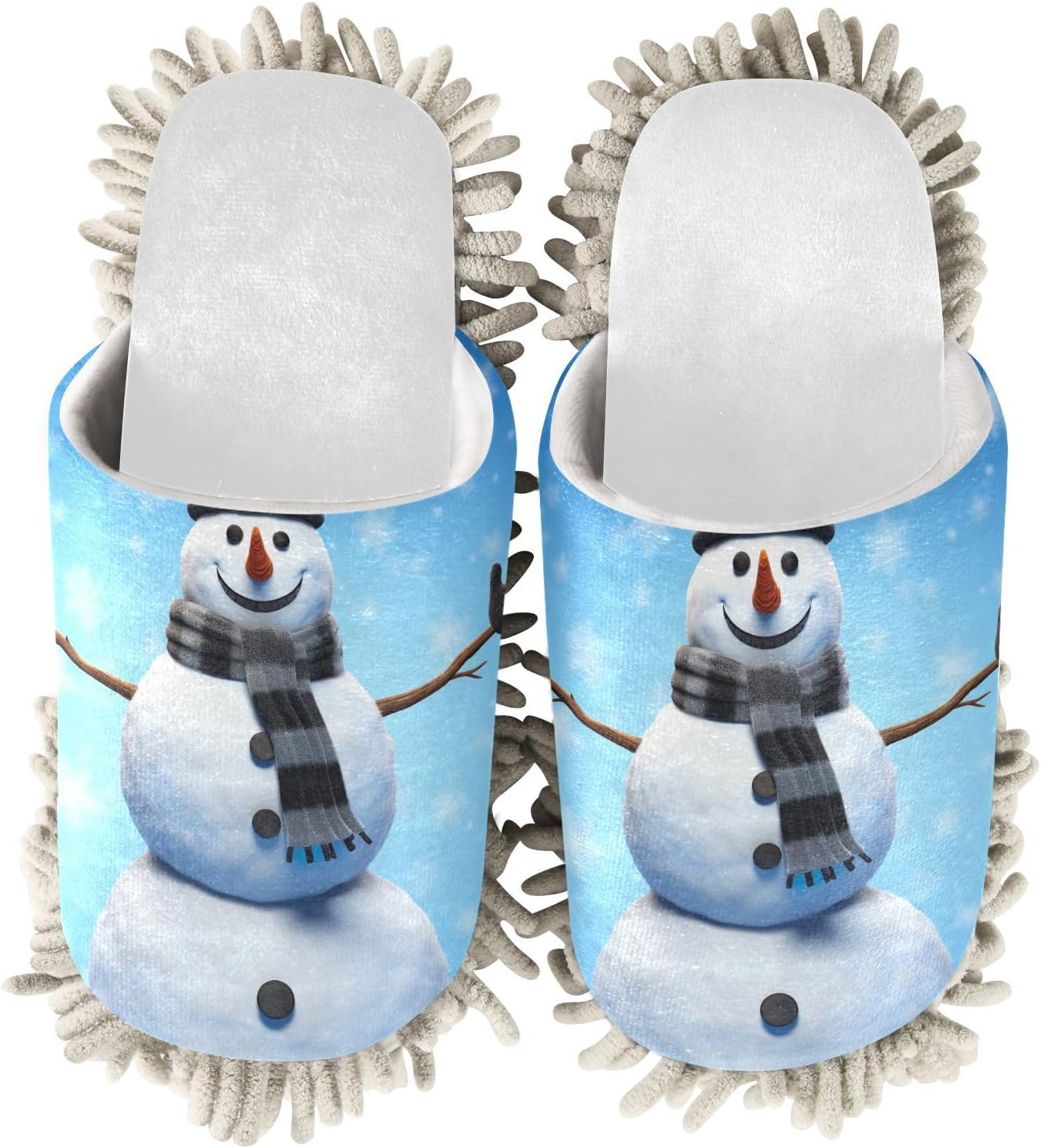 Cozy Snowman Mop Slippers for Office Home