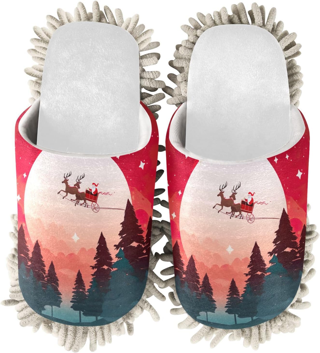 Chic Sleigh Elks Mop Slippers