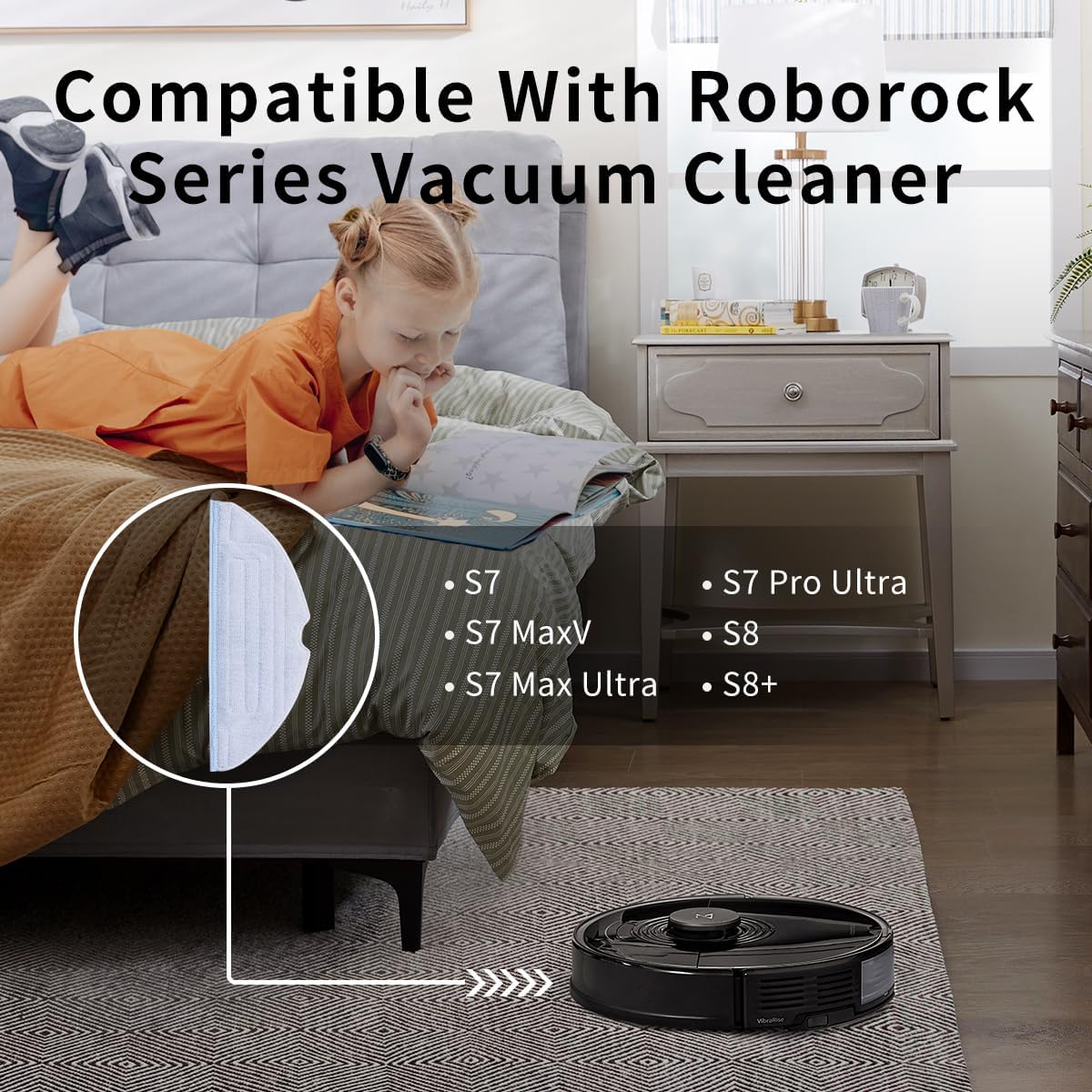 Roborock Robot Vacuum Set with 4 Microfiber Mop Cloth Pads