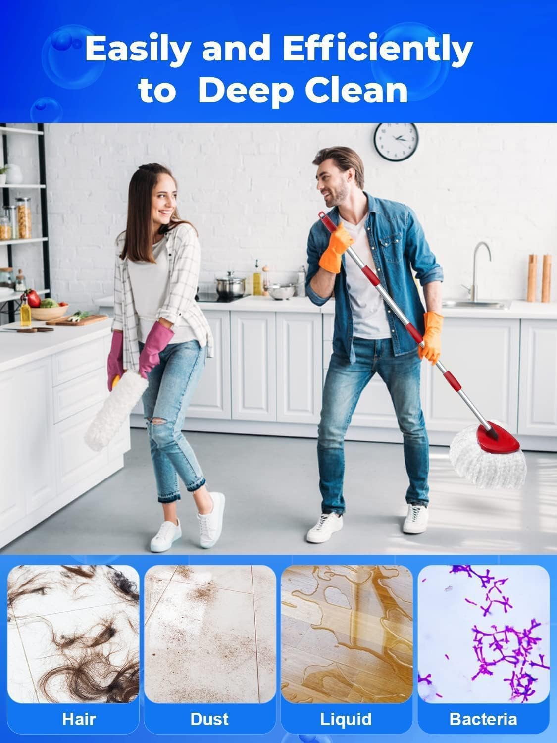 Bublador 4-Piece Set Compatible Mop Head with EasyWring Mop System