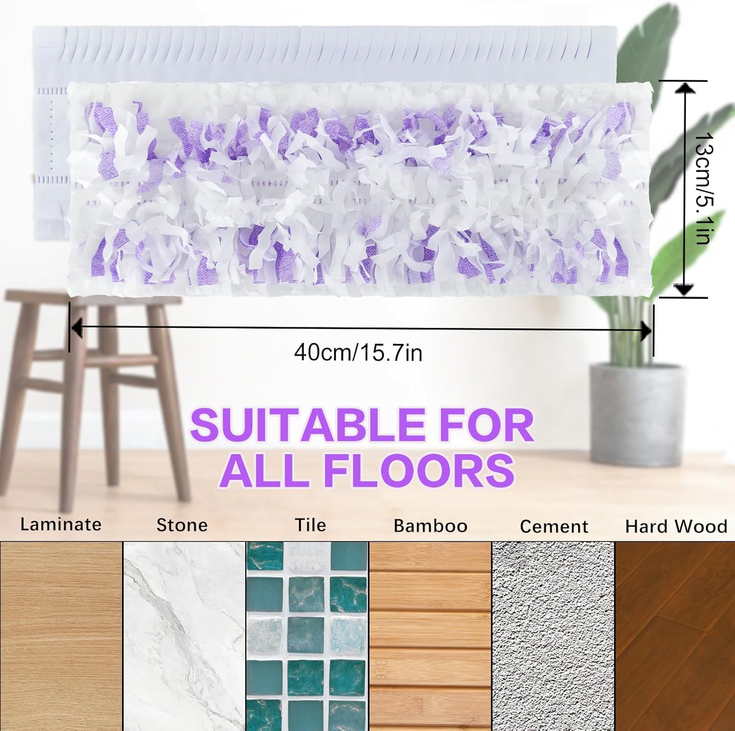 Pure Natural 20 Count Disposable Mop Pads for Swiffer Multi-Surface Mops