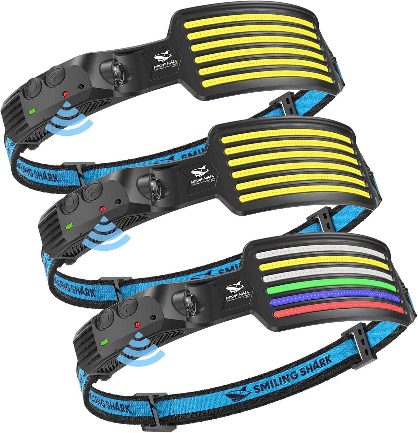 The Smiling Shark Rechargeable Headlamp 3-Pack