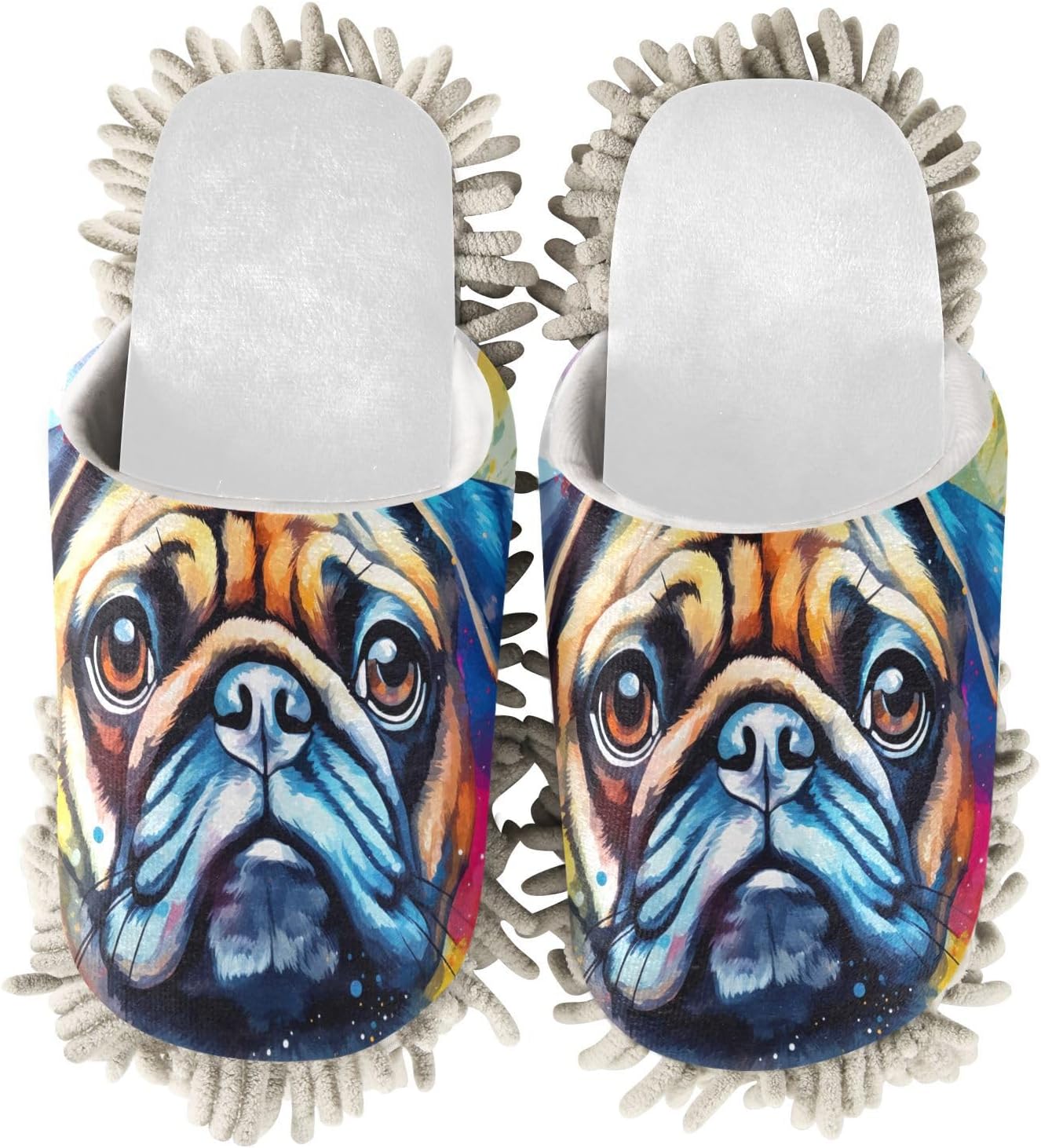RunningBear White Cartoon Mop Slippers