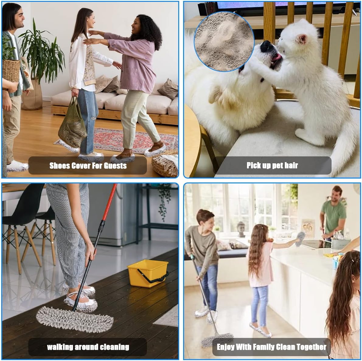 WellMall 8-Piece Mop Slippers for Women Men