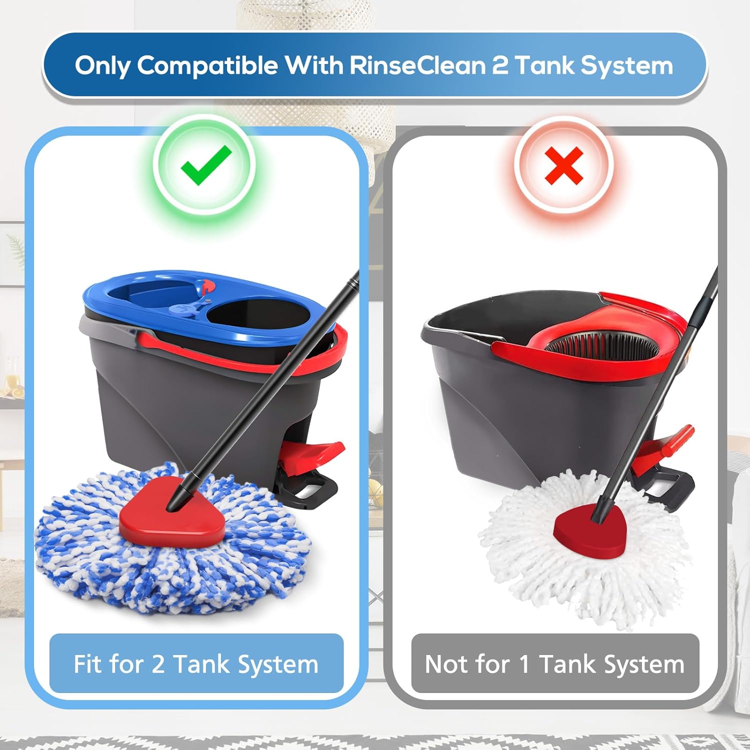RinseClean Spin Mop Replacement Head 4-Pack