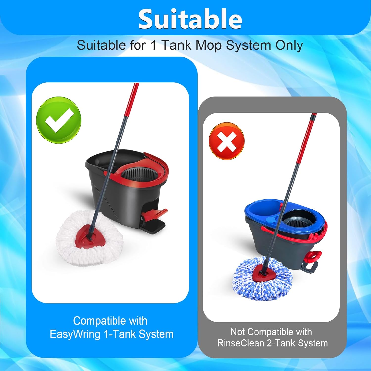 4-Pack Spin Mop Heads for Sensitive Floors