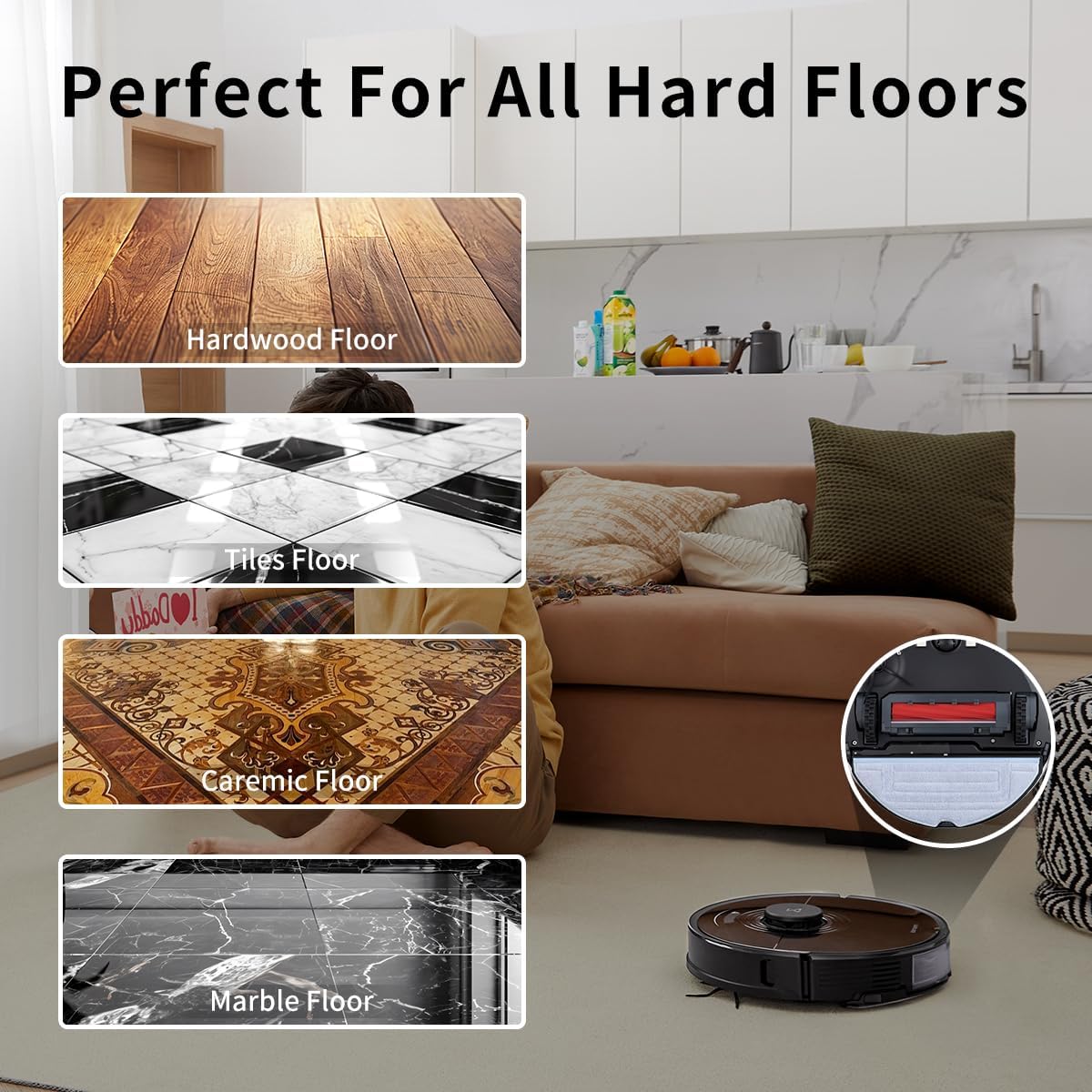 Roborock Robot Vacuum Set with 4 Microfiber Mop Cloth Pads