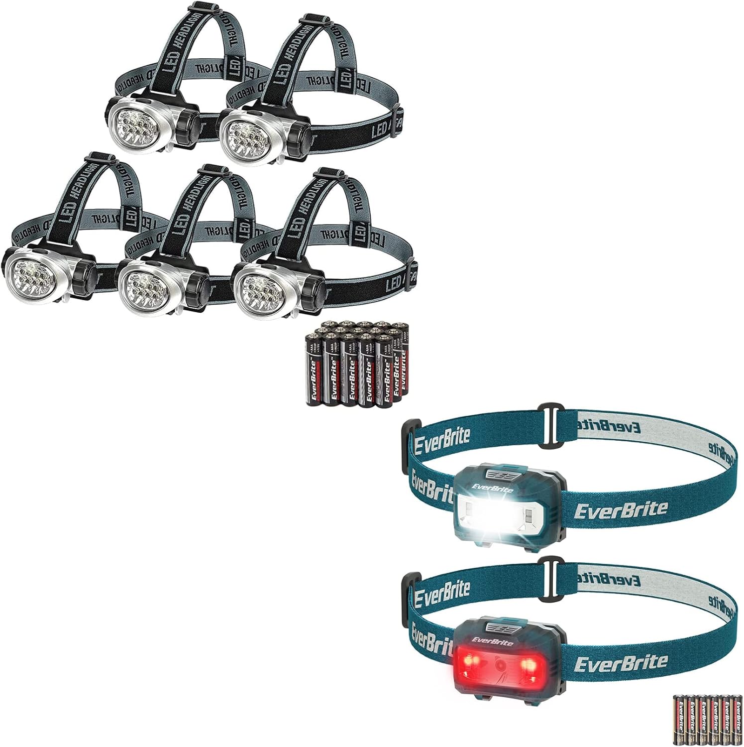 Flash-Bright 7-Pack LED Headlamp with 21 AAA Batteries