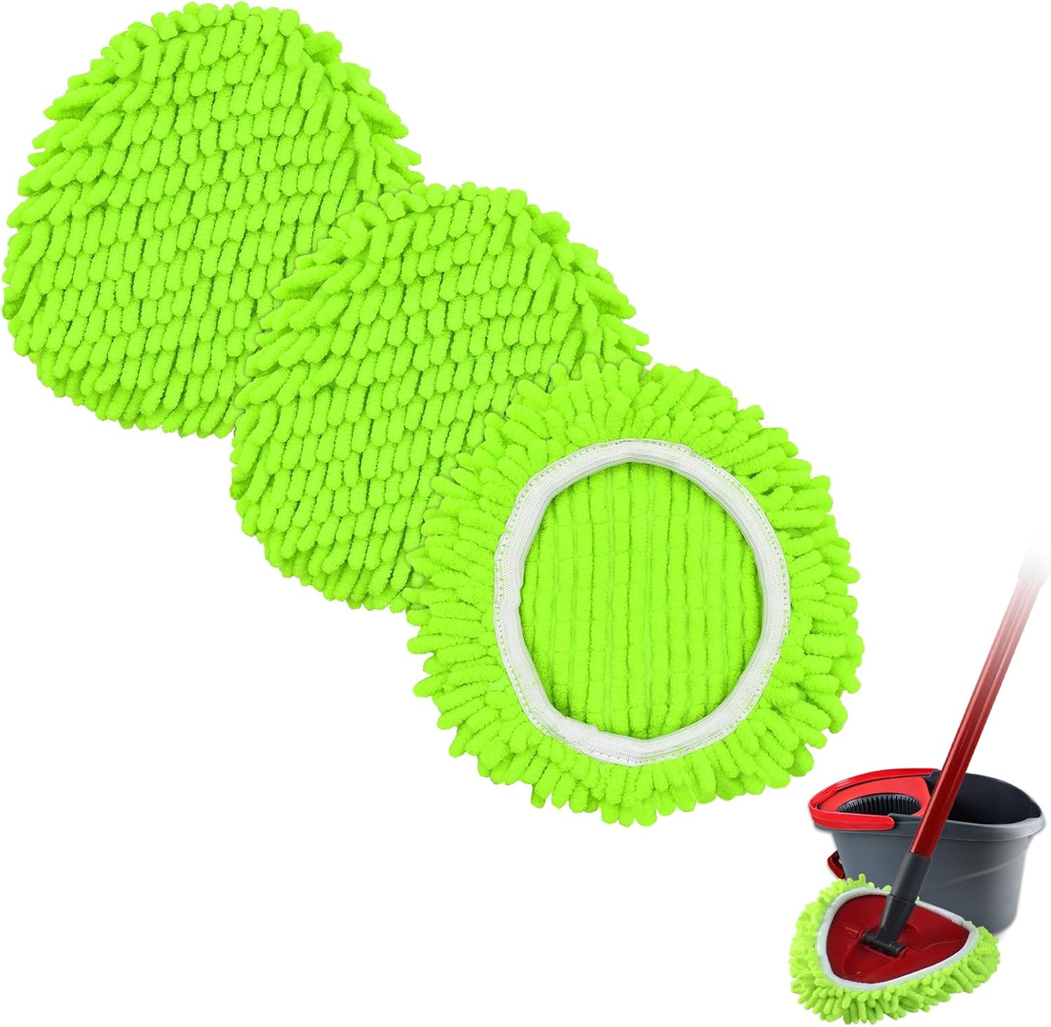 YuunaieChenille Mop Replacement for O Cedar System Soft Durable Mop Head Set