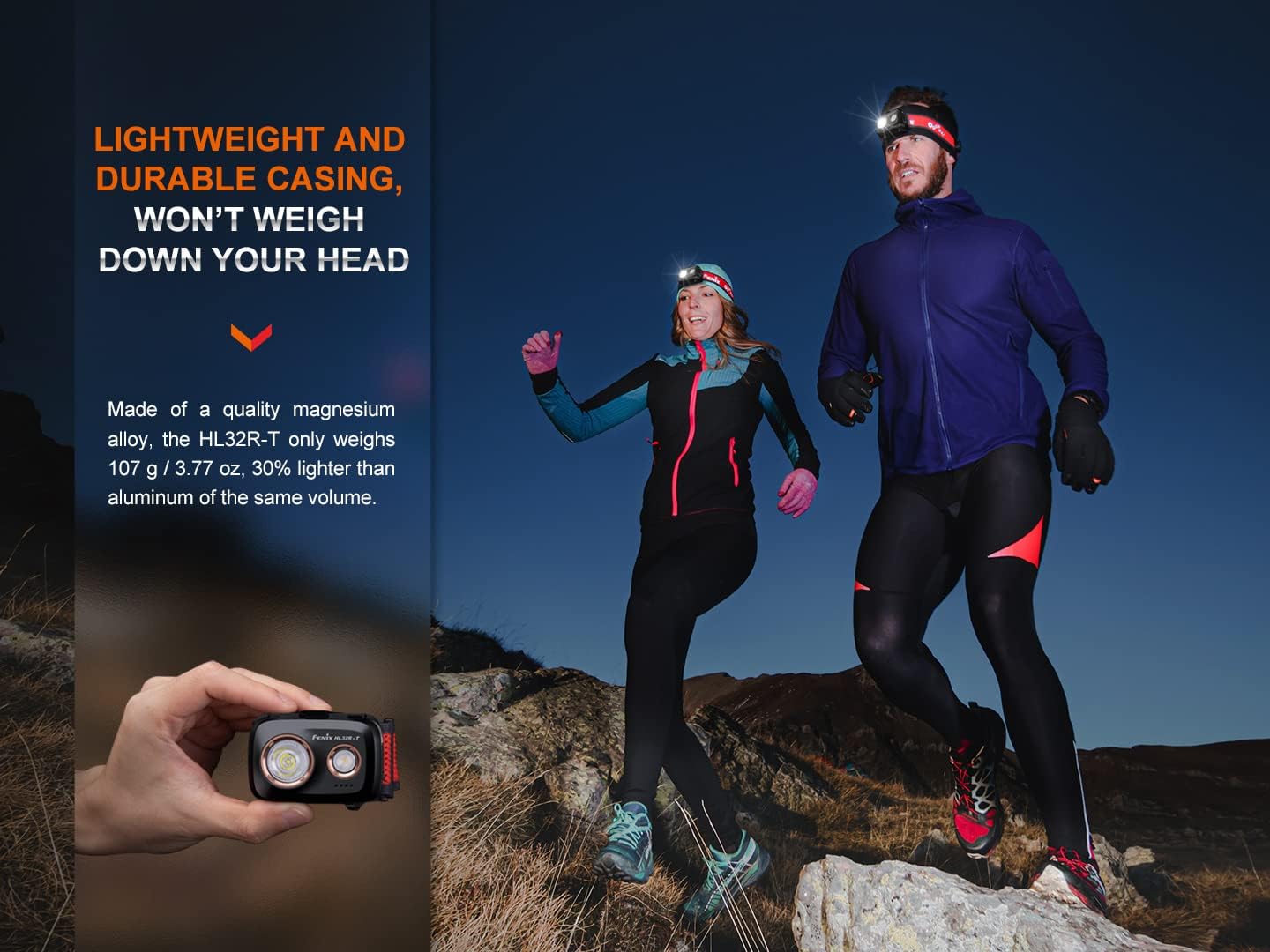 Fenix ULTIMATE 800 LUMEN DUAL BEAM TRIAL RUNNER HEADLAMP WITH RECHARGEABILITY WATER RESISTANCE