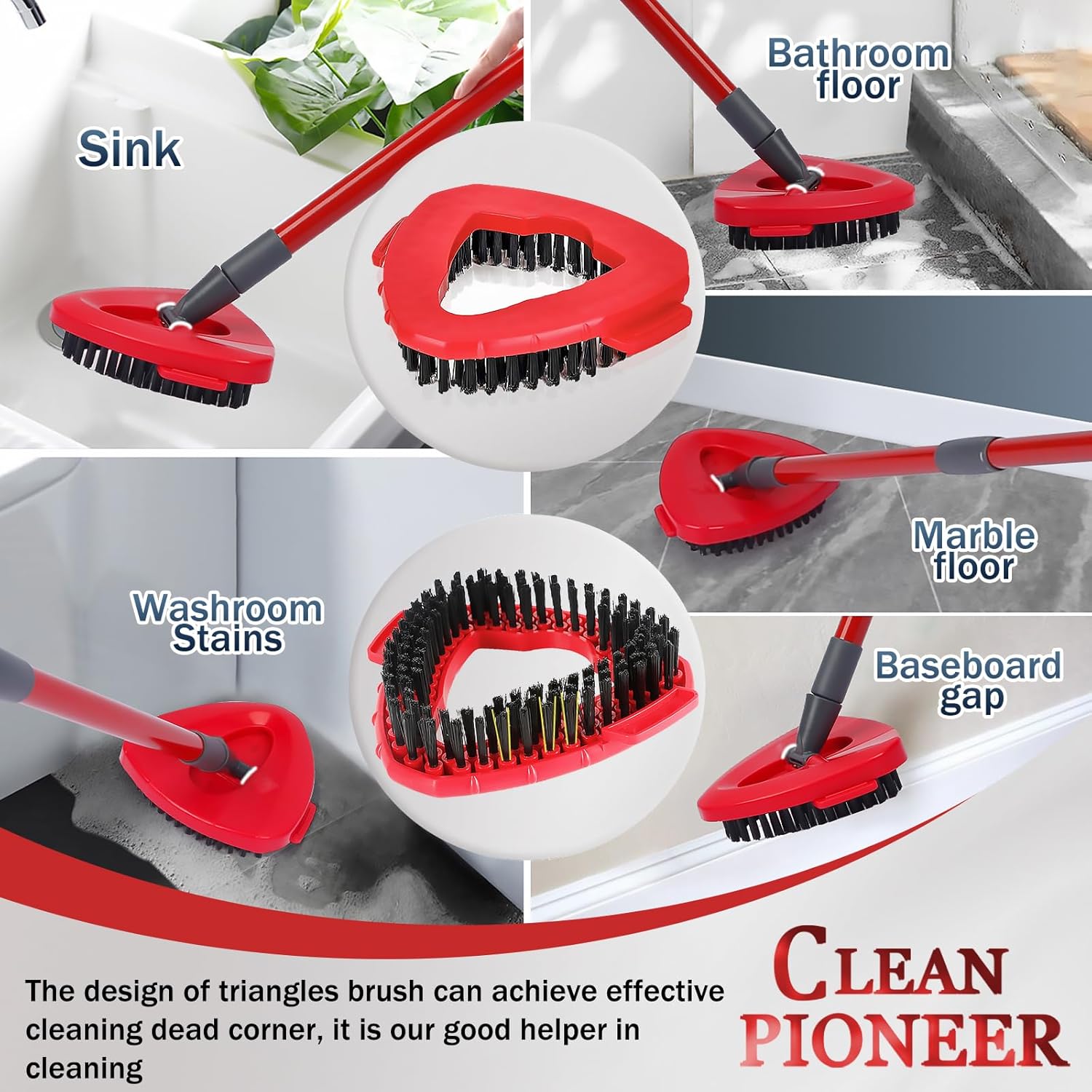2-Piece Spin Scrub Brush for Efficient Floor Cleaning