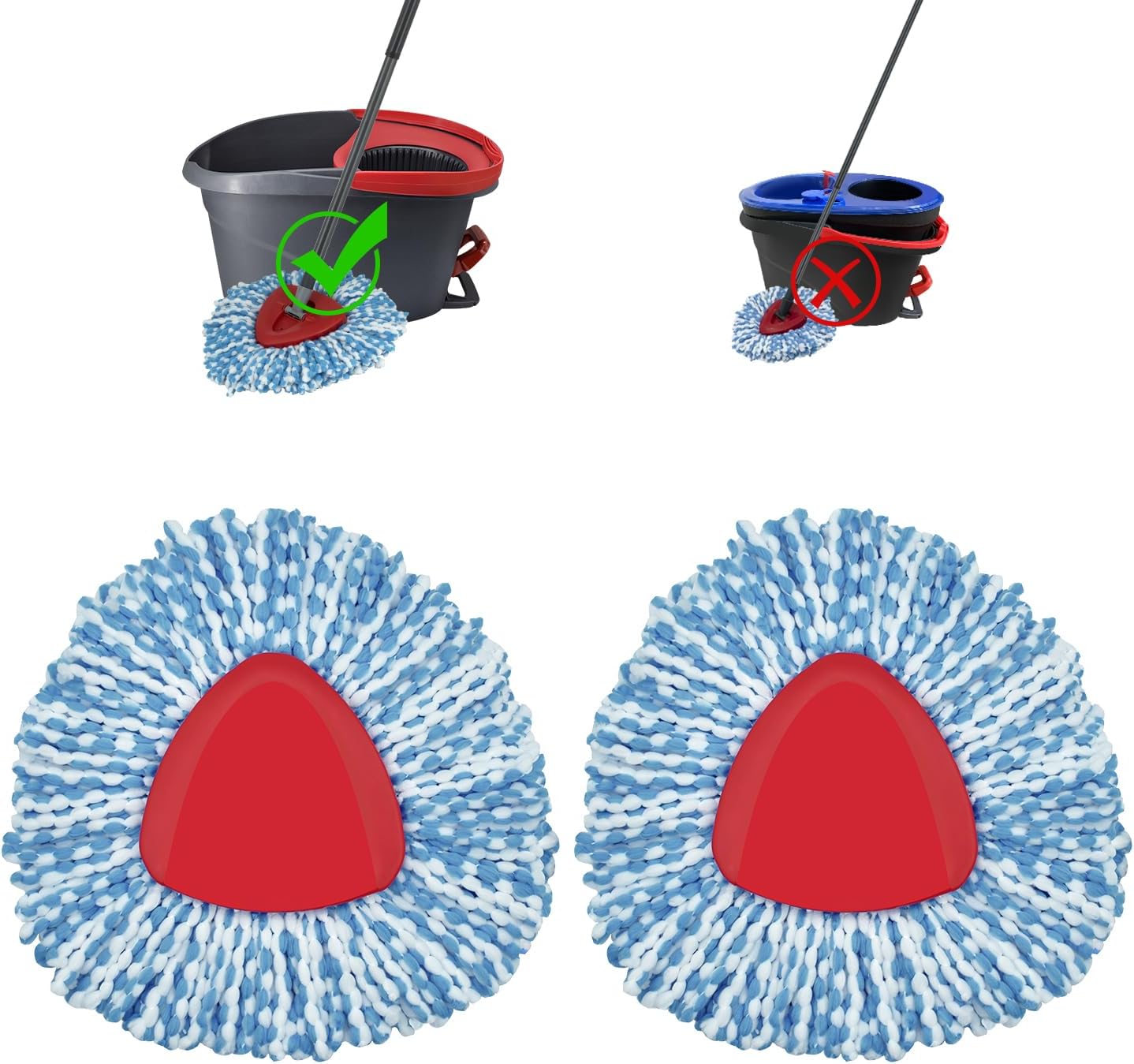 Perfect 2-Pack Mop Heads for Oceda EasyWring 1 Tank System