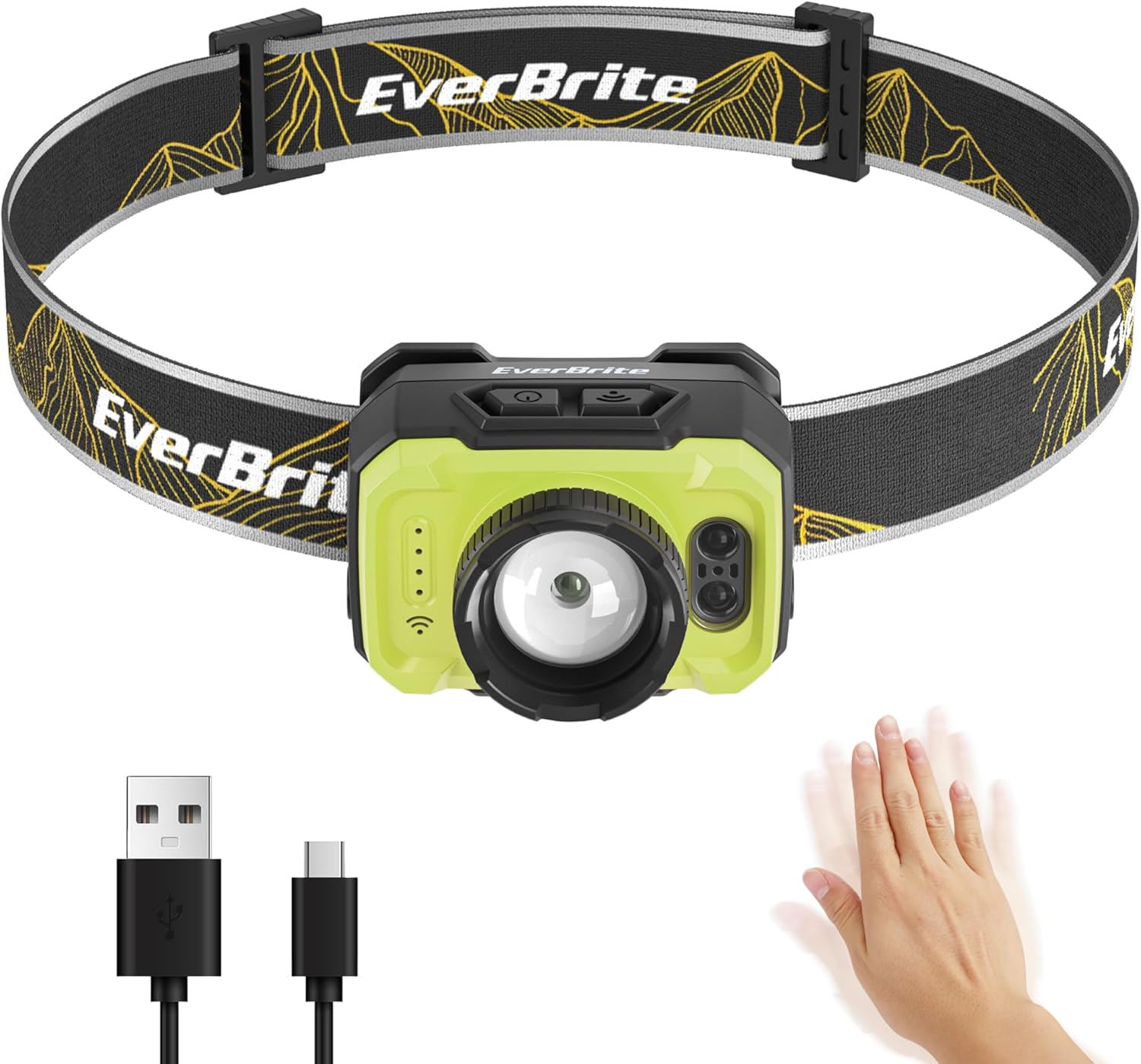 EverBrite Rechargeable Headlamp 600 Lumen Adjust to 75Stable Bright