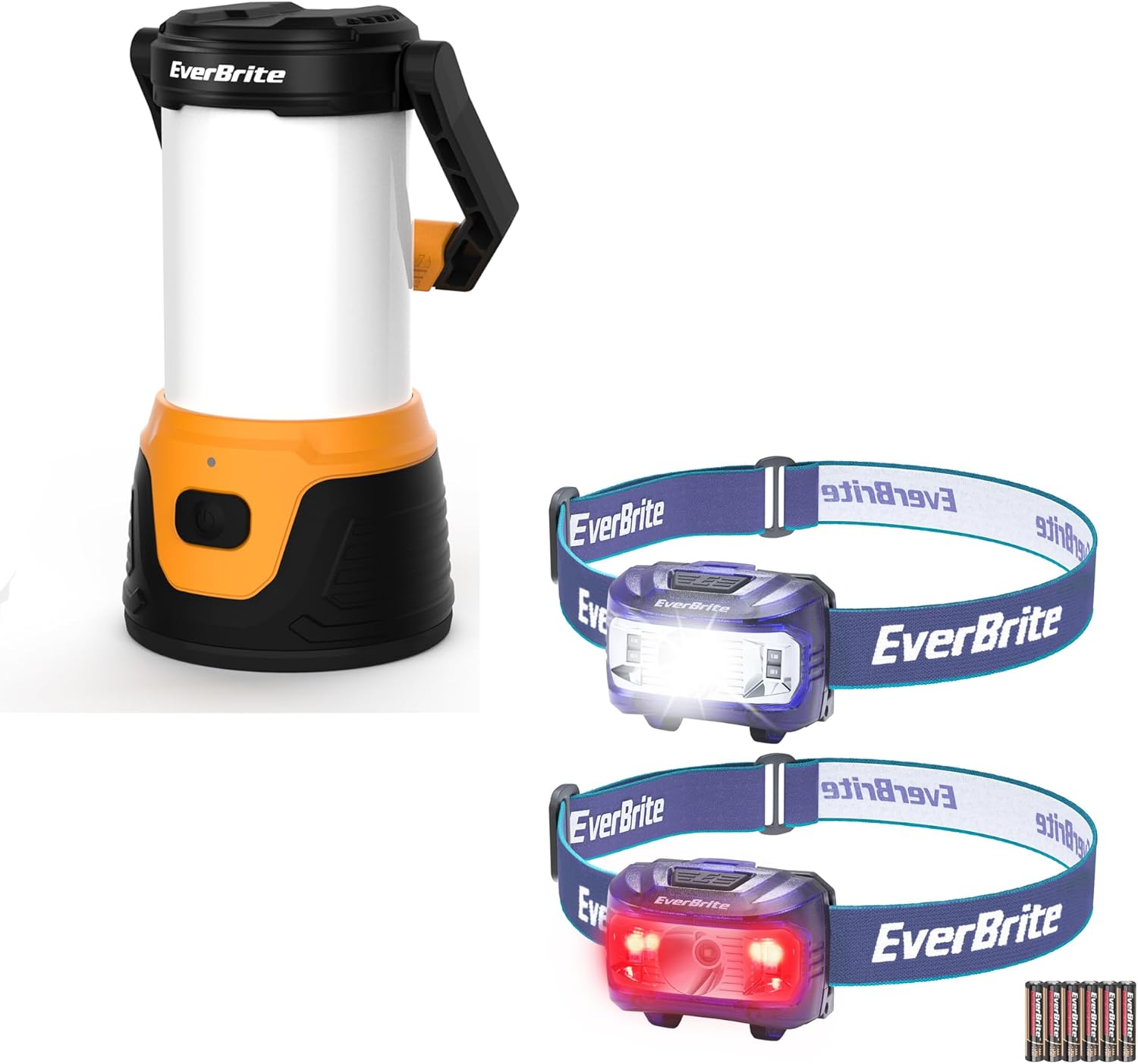 EverBrite 1000 Lumens Camping Lantern 2-Piece Headlamp with Rechargeable Battery