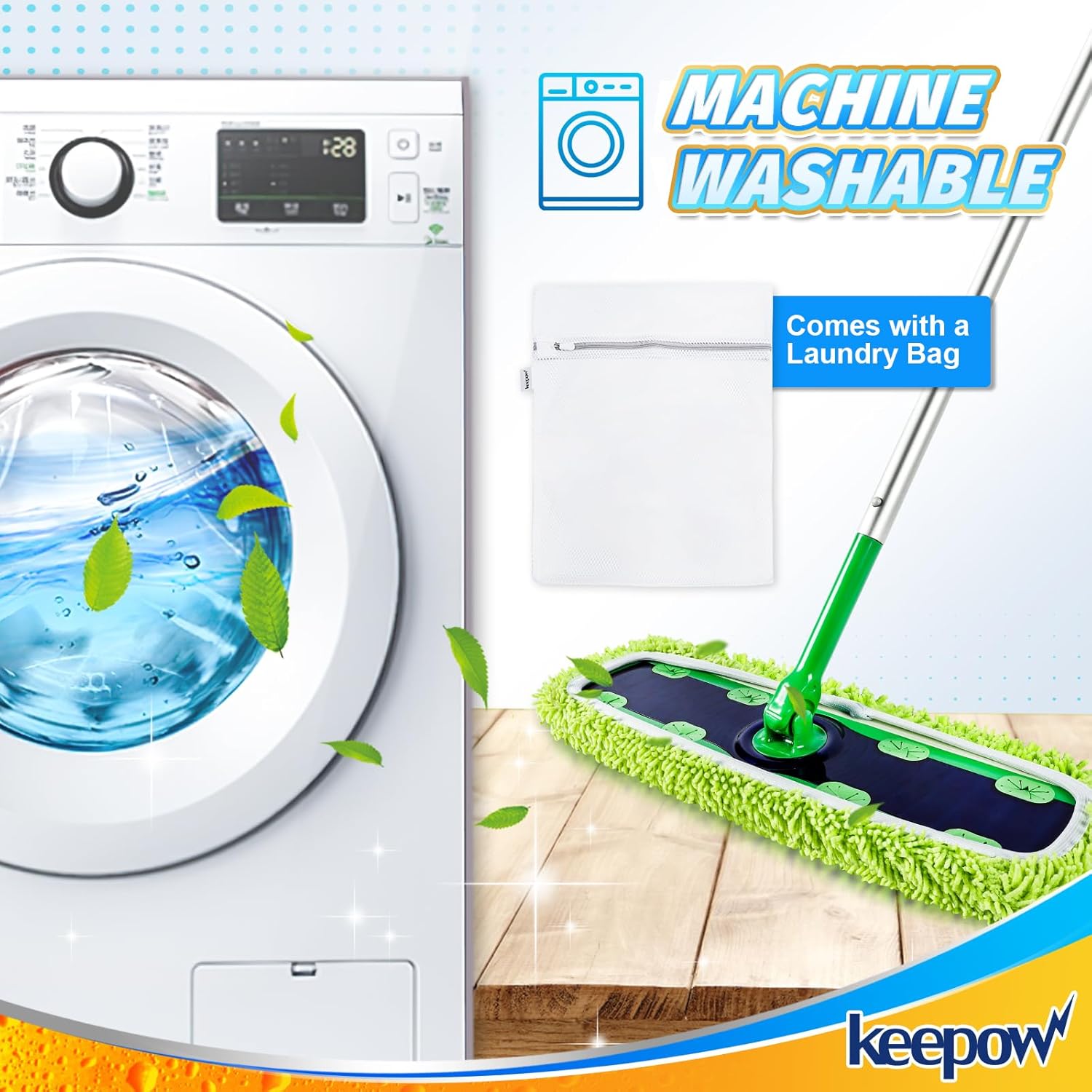 KEEPOW Reusable XL Mop Pads for Swiffer XL Sweeper