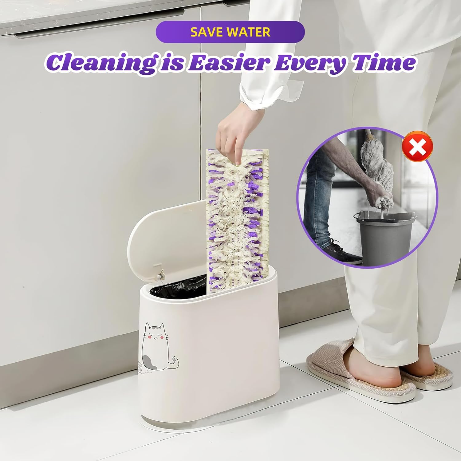 24 Pack Disposable Mop Pads for Power Mop Multi-Surface Mop