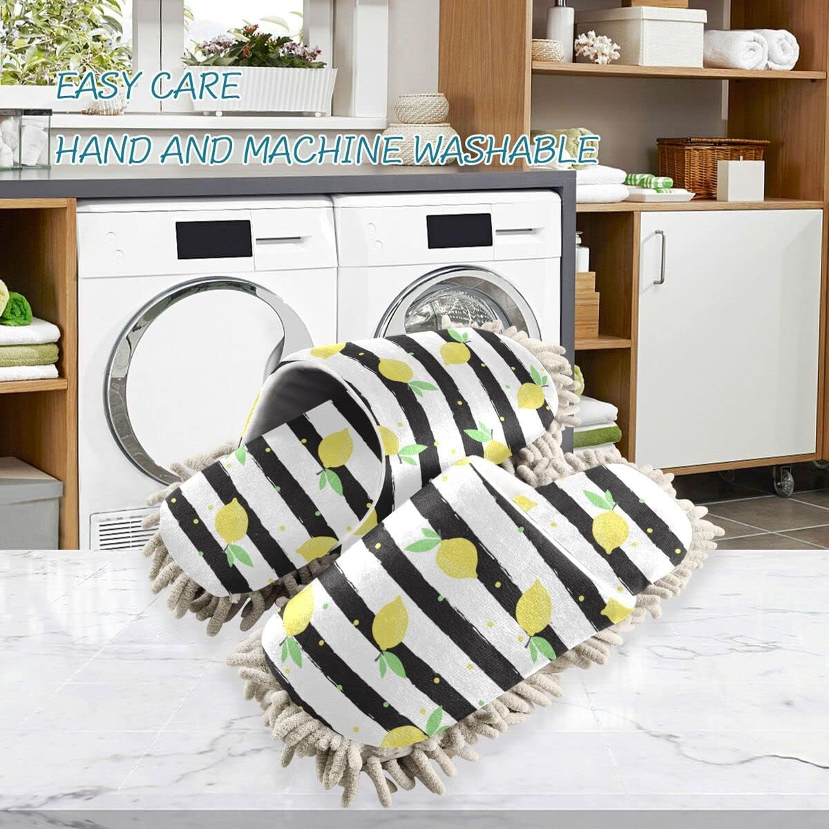 Lemons Mop House Slippers for Cleaning