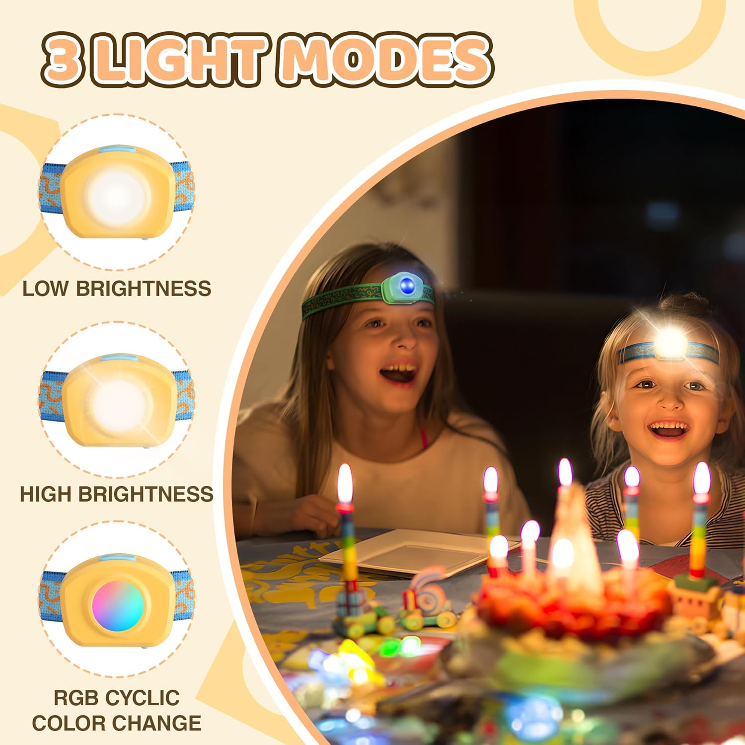 EverBrite 6-Pack Rechargeable flashlight and LED headlamp for kids