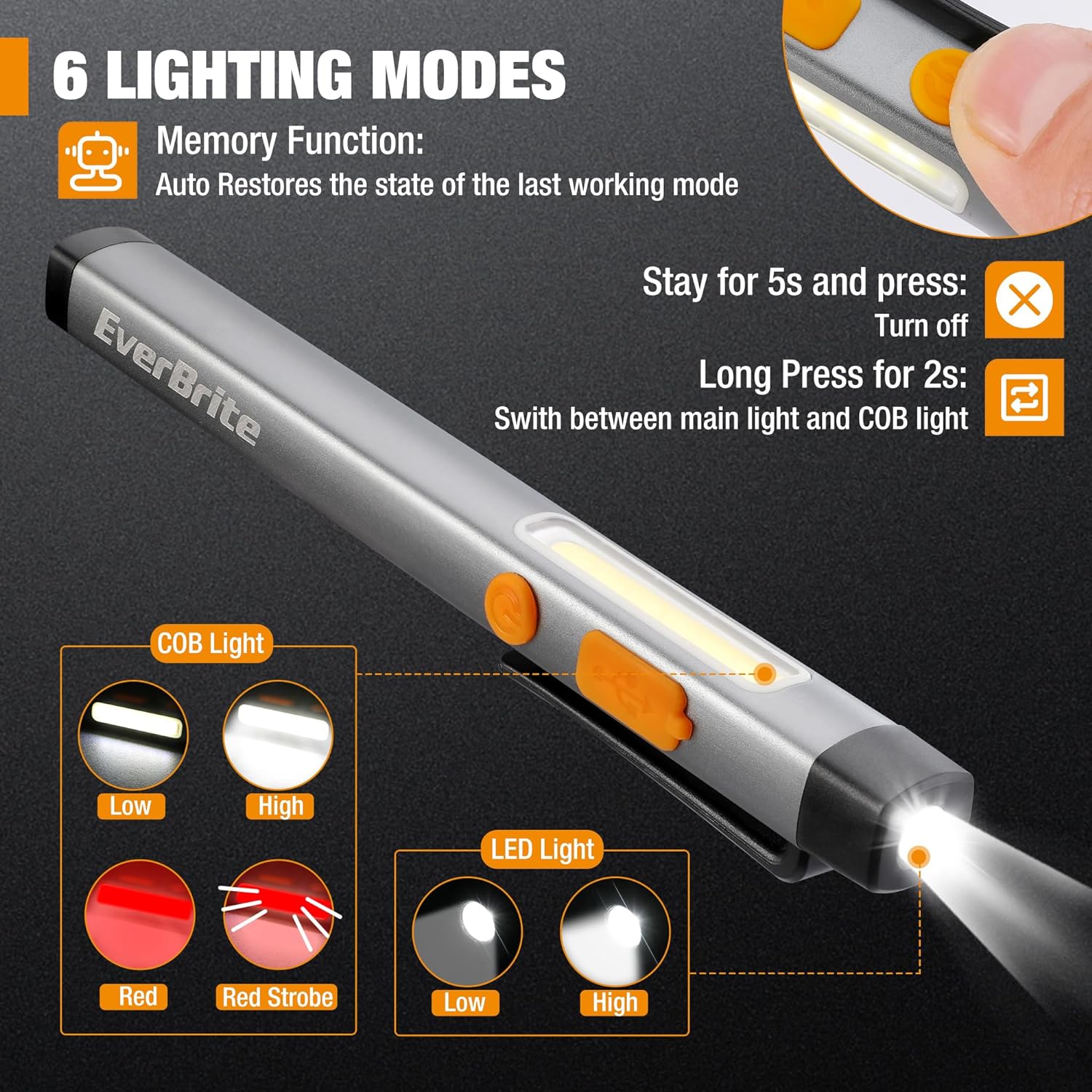 EverBrite 5-Pack Pen Flashlight